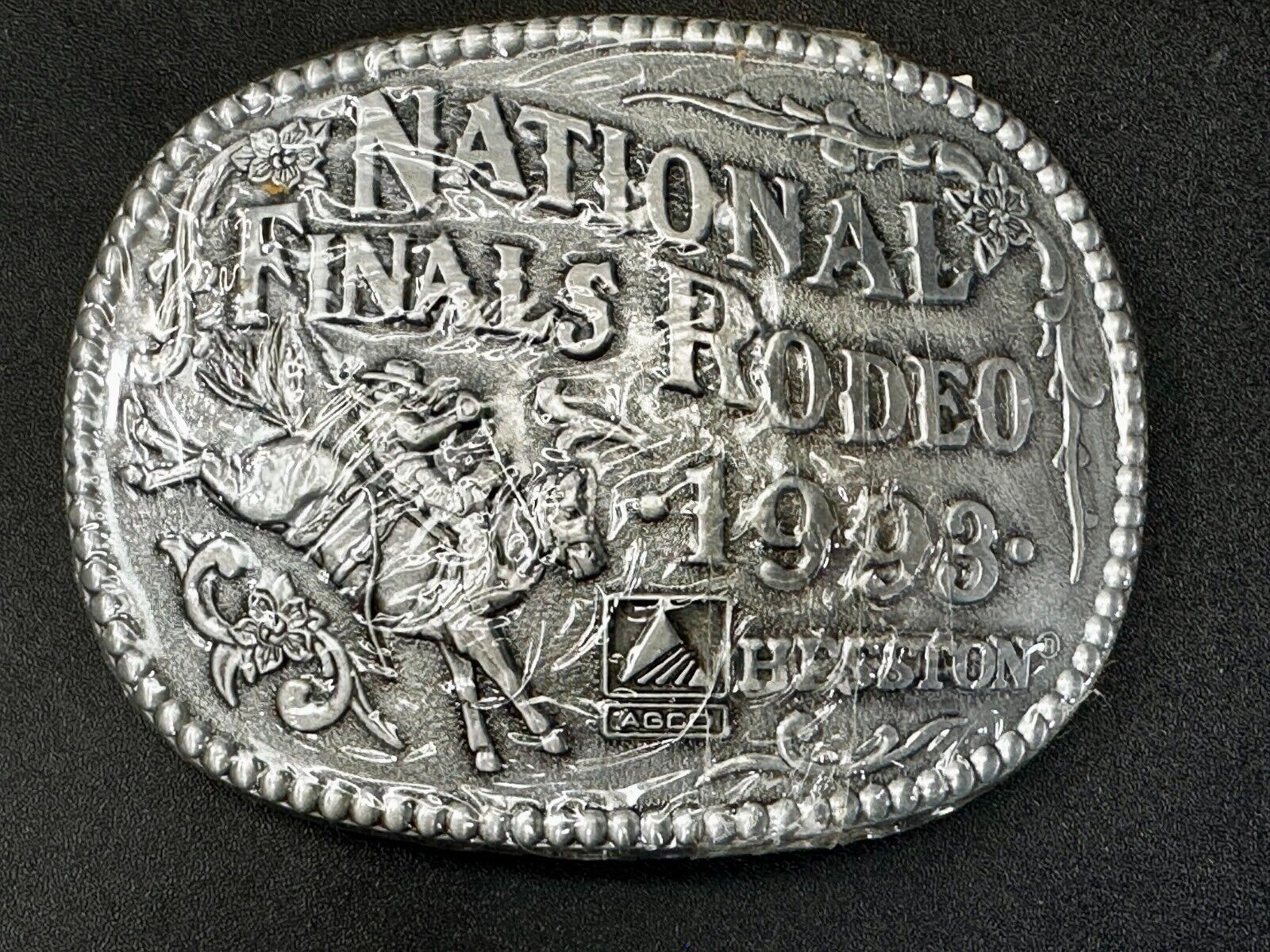 1993 Hesston National Finals Rodeo NFR Cowboys NOS Adult Size Belt Buckle