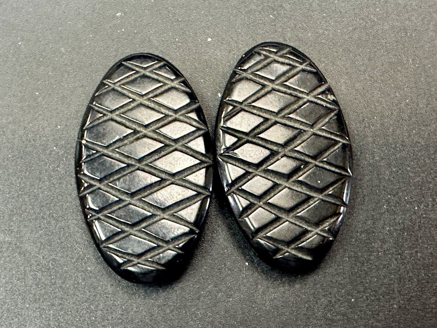 Two piece interconnecting vintage black shoe clips