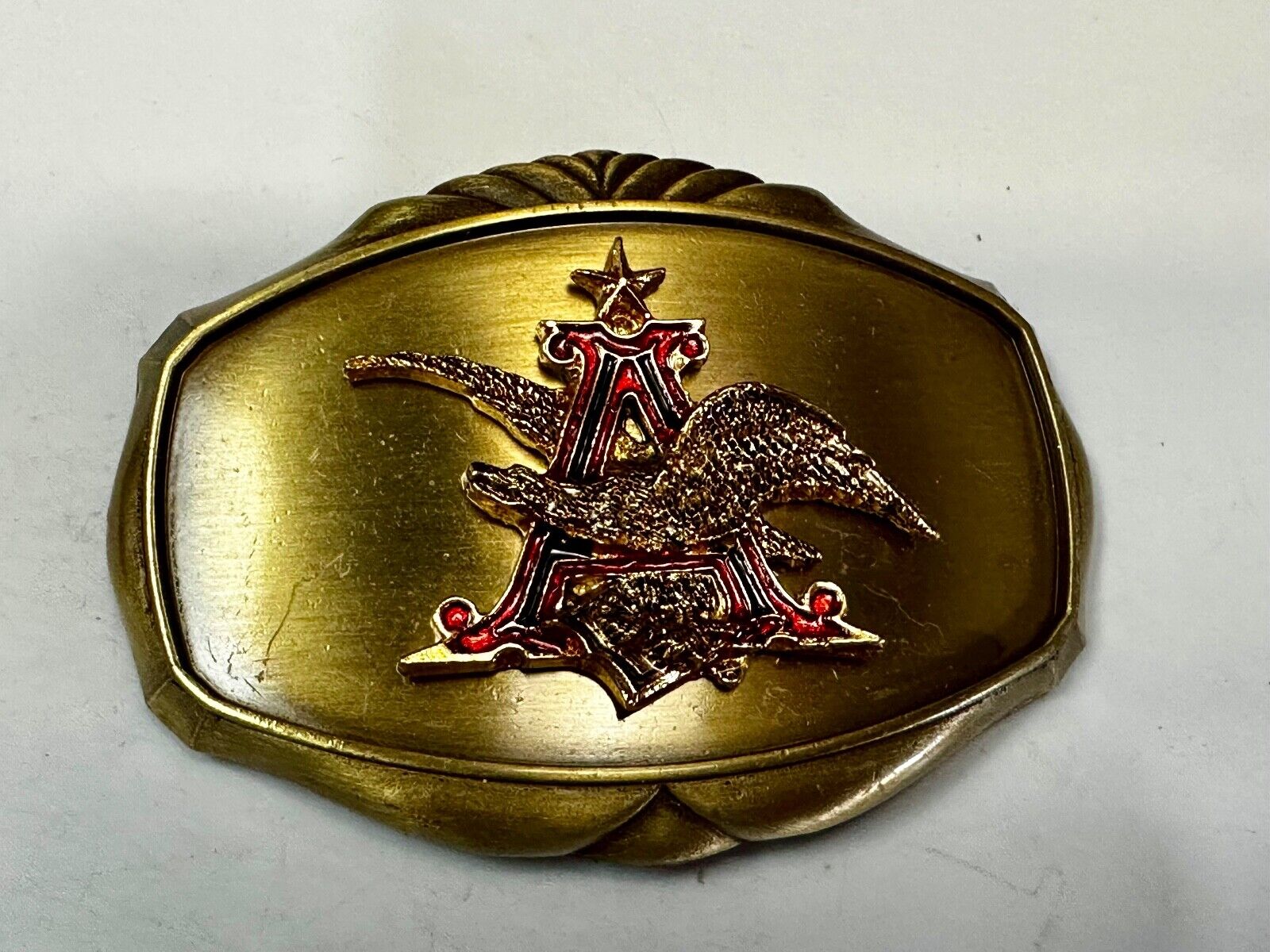 Anhesier Busch Beer Vintage 1970's Raintree western framed Belt Buckle