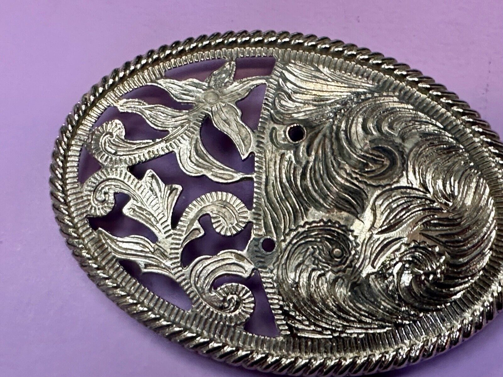 unique western flower swirl belt buckle for centerpiece project or to wear