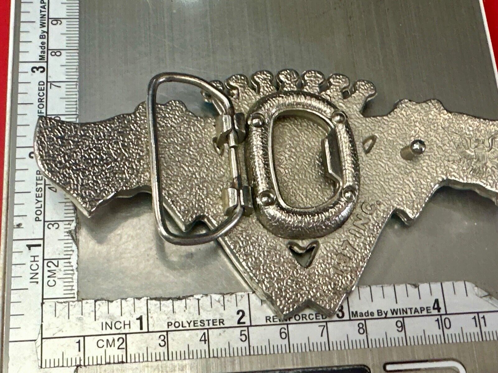 90's Pink Guns Cadillac Crown Blue crown tips LARGE cutout Belt Buckle 187 Inc