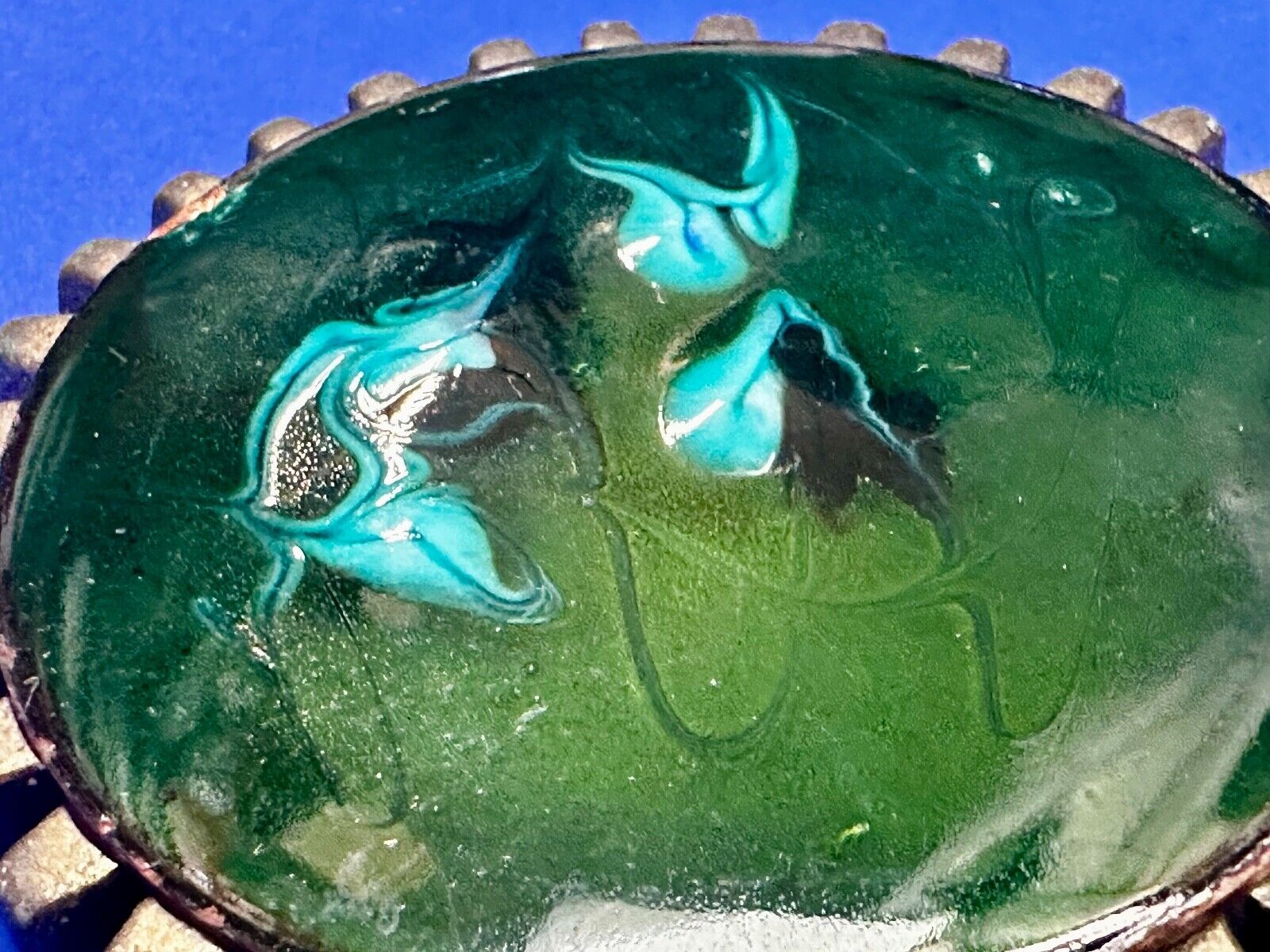 Artisan Metalworker Green Email Art Project - Beautiful Vintage Belt Buckle