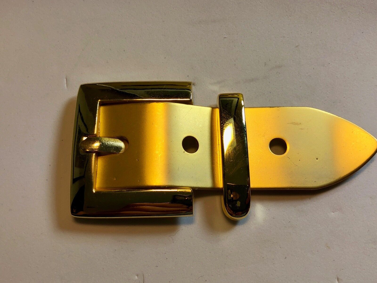 Vintage 2 piece Dress Brass Tone?  Belt Buckle 