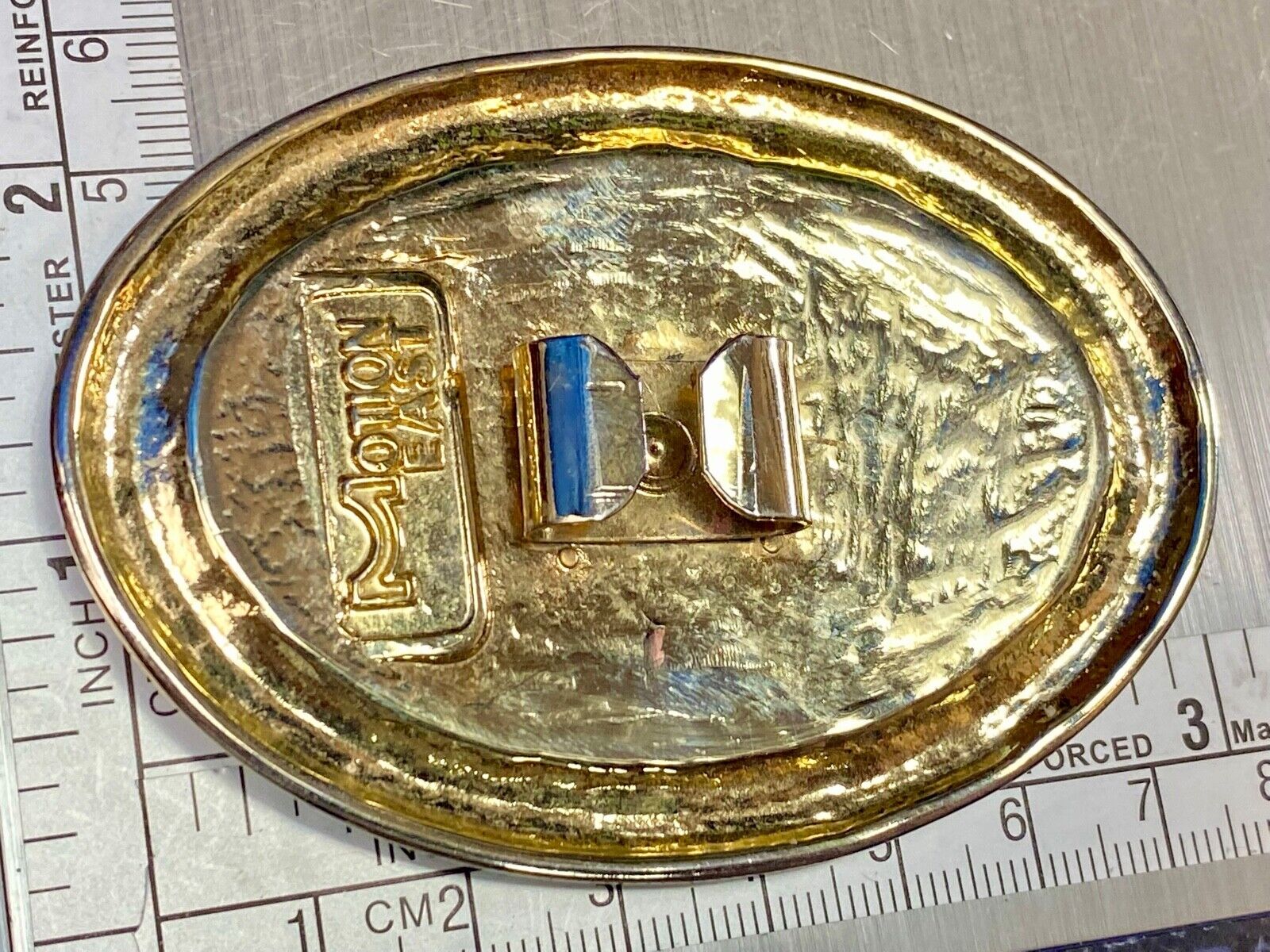 Unique Gold Tone Motion East Flower Swirl Belt Scarf Clip Slide Buckle 