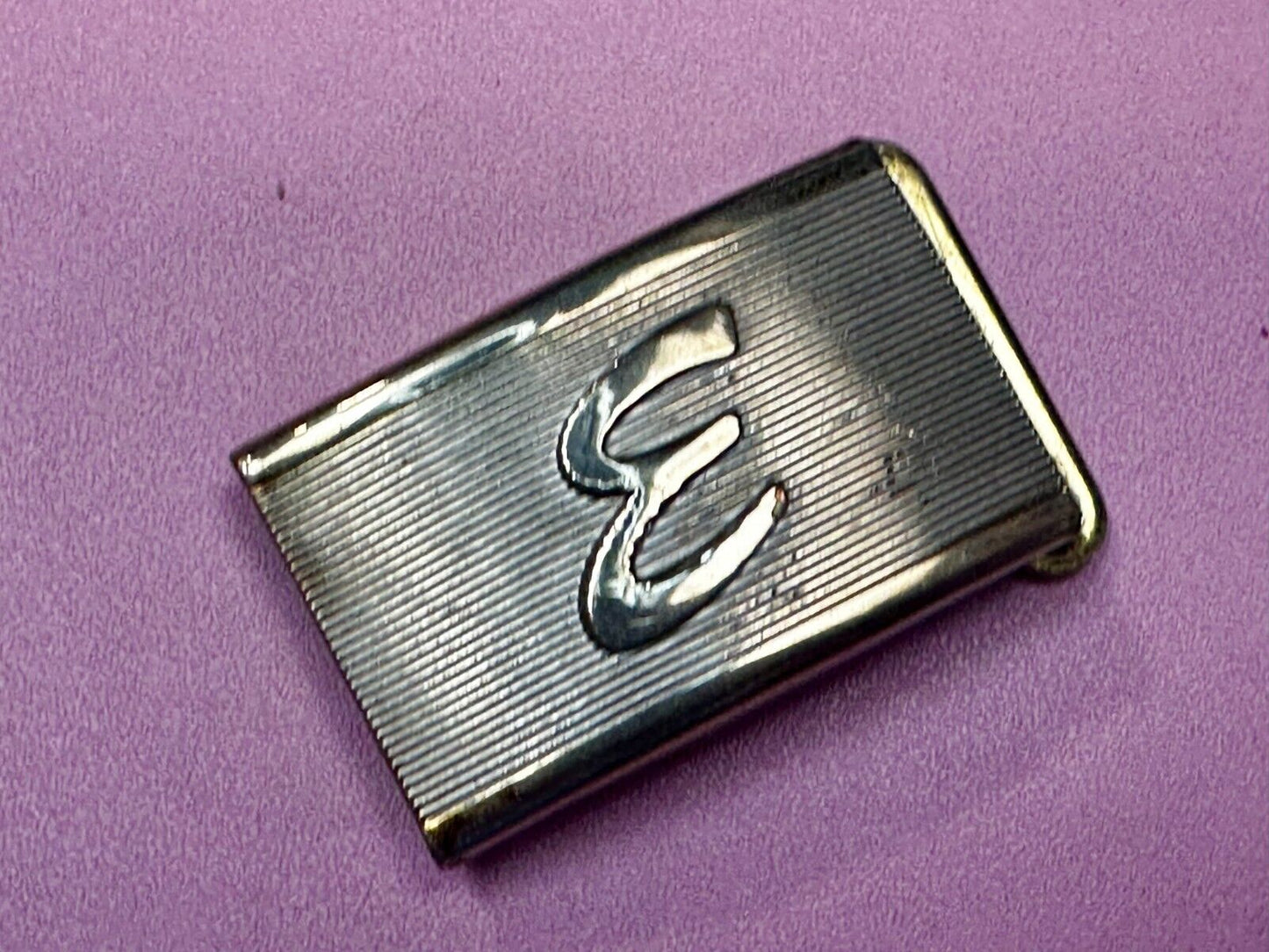 Antique Letter Monogram Initial E Art Deco Style Belt Buckle