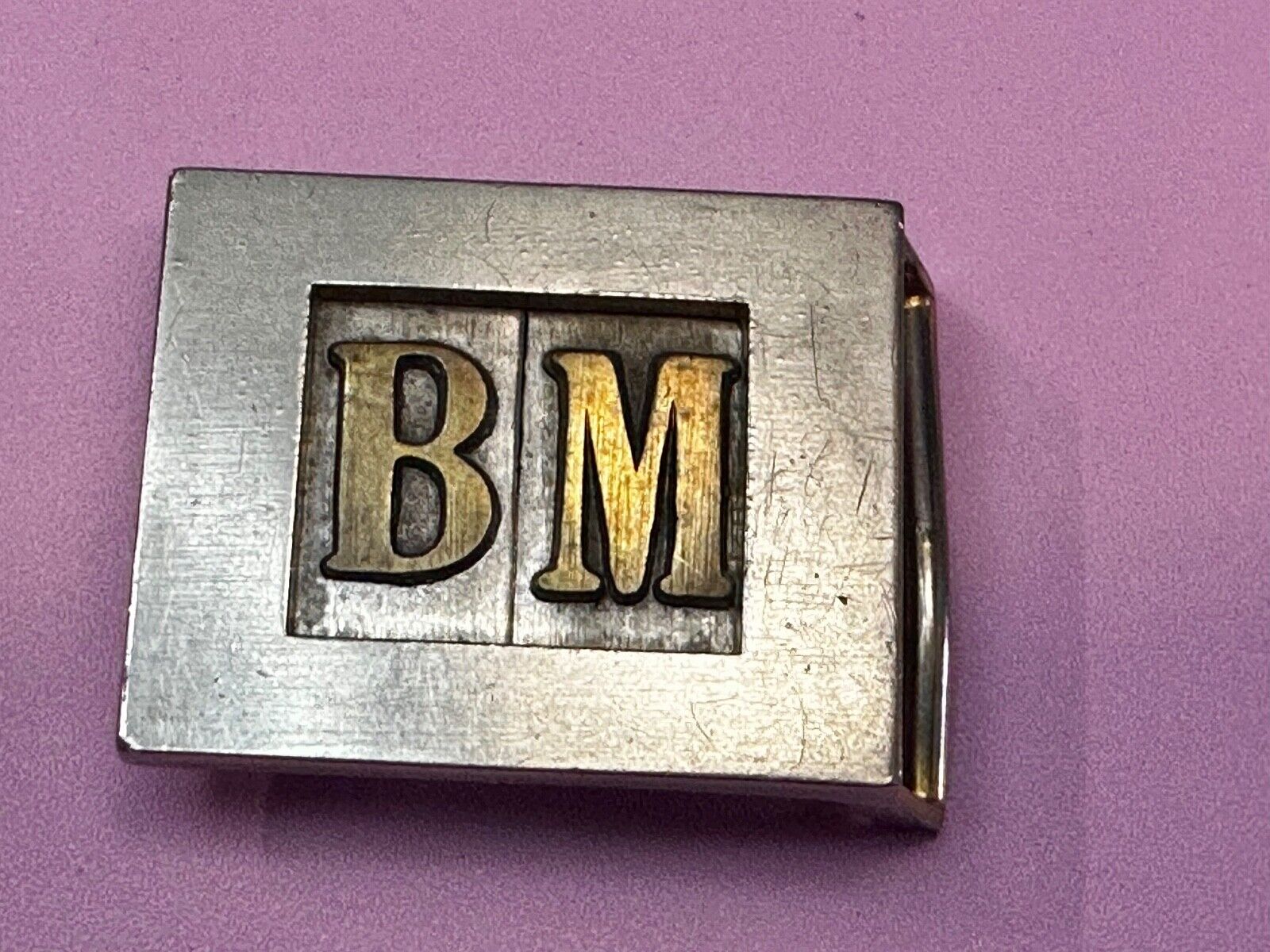 Vintage Letters Initial's BM two tone Belt Buckle