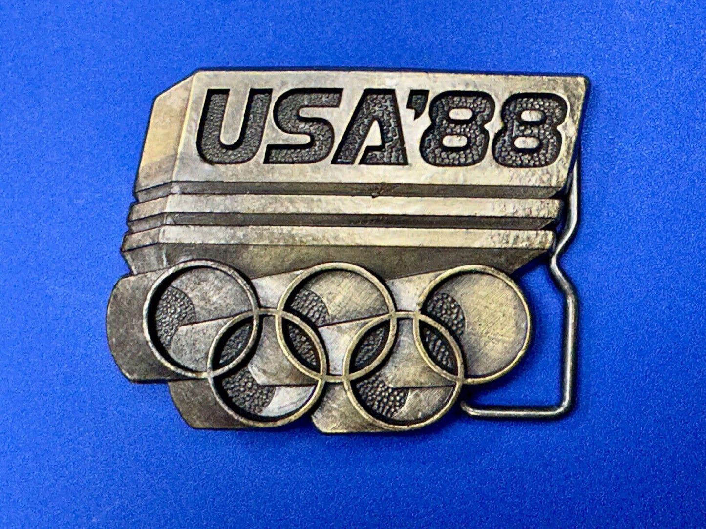 USA Olympic Games 1988  Five Ring Emblem logo belt buckle