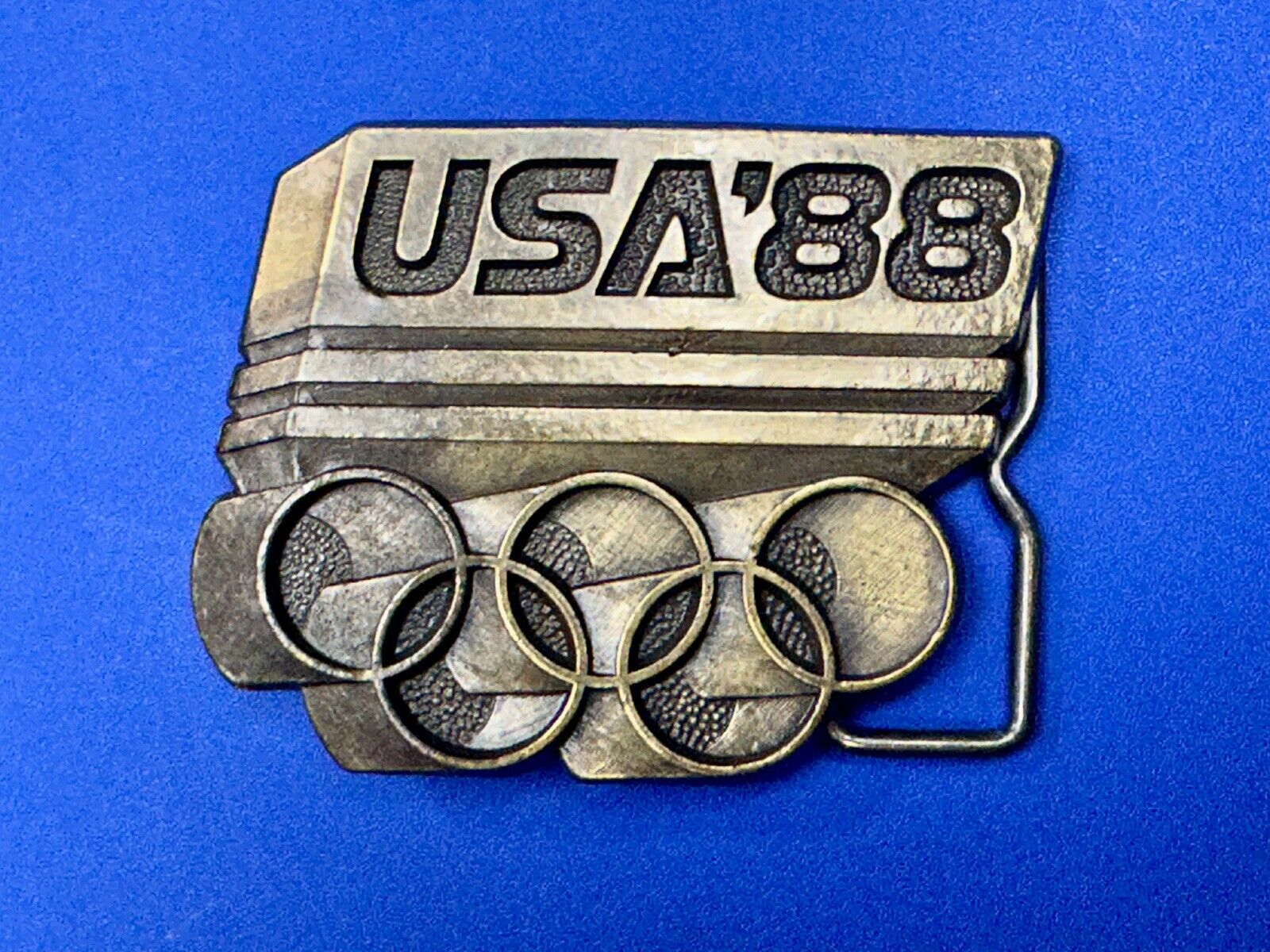 USA Olympic Games 1988  Five Ring Emblem logo belt buckle