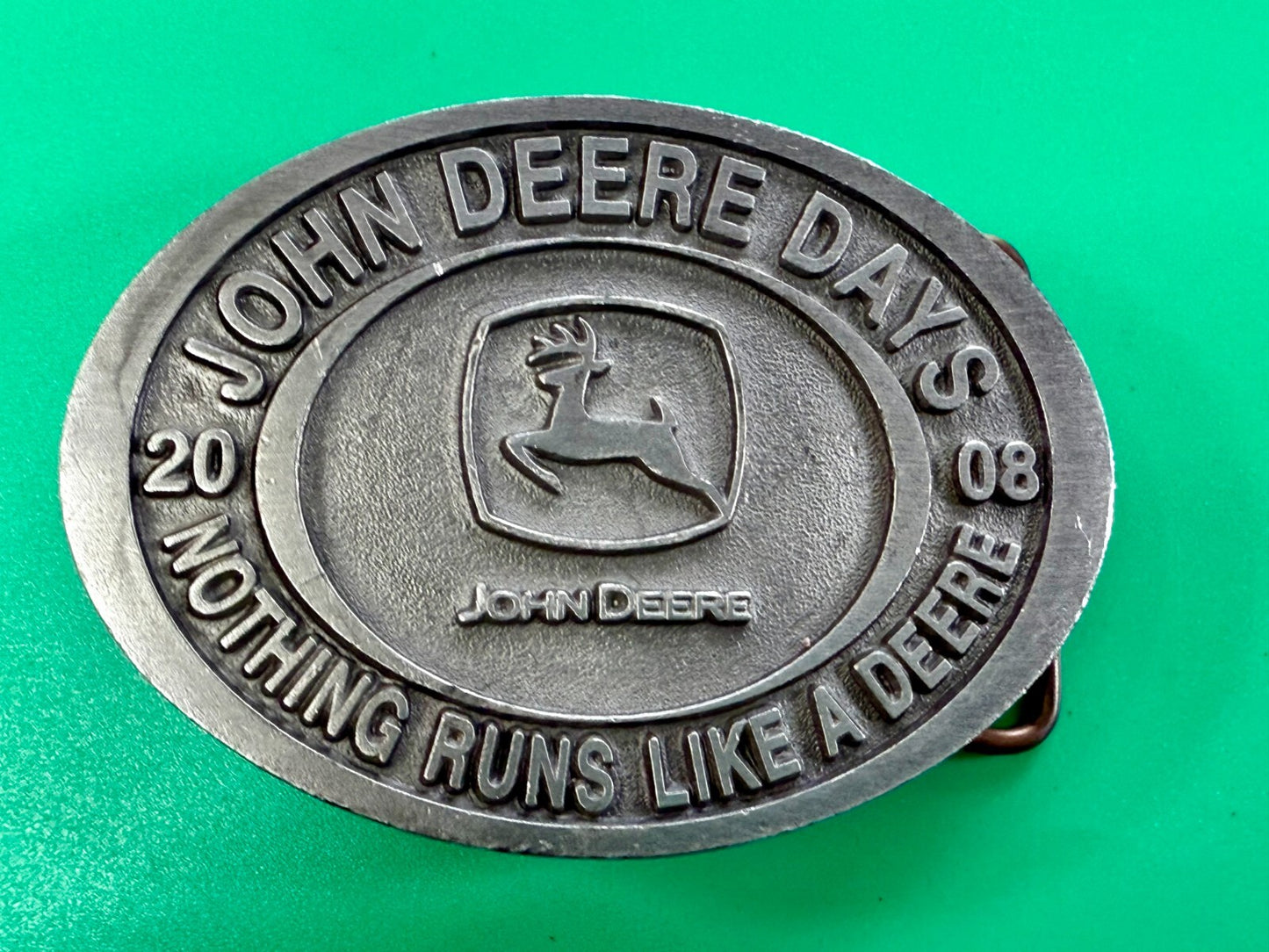 Vintage John Deere Days 2008 Nothing Runs like A Deere Farming Belt Buckle
