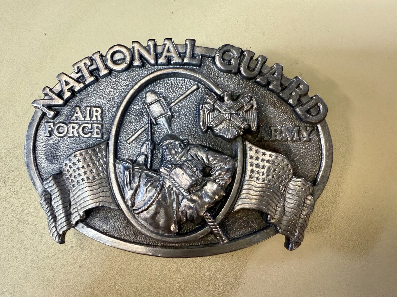United States National Guard Air Force Army Vintage 1982 Bergamot Belt Buckle
