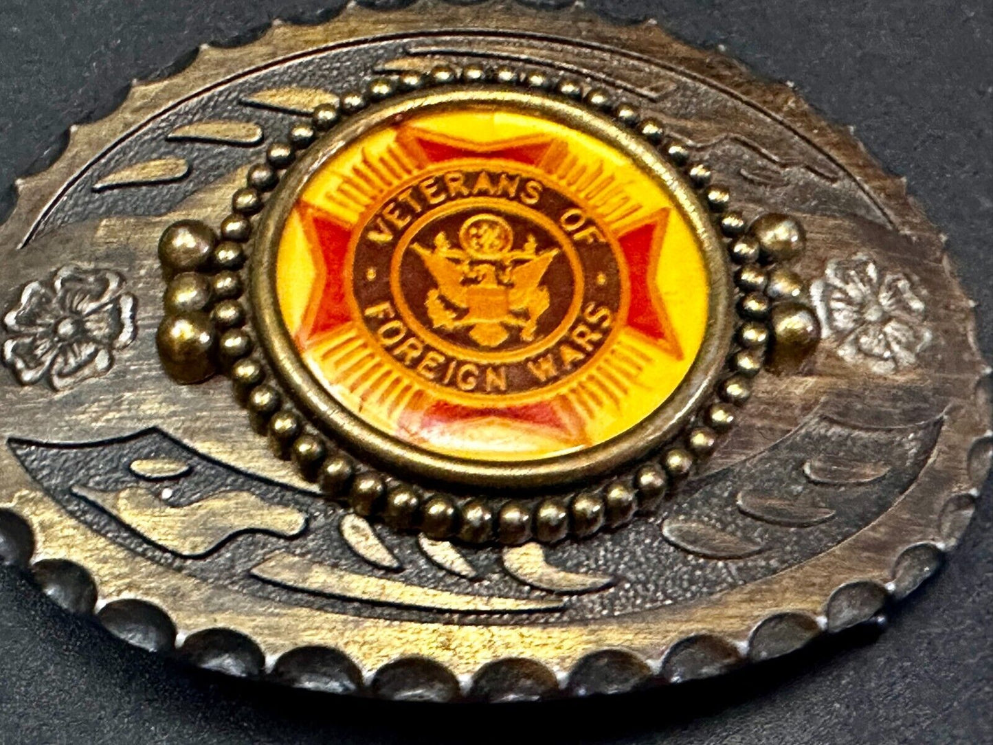 Veterans VFW Belt Buckle - or blank for your silver dollar coin or 39mm stone!
