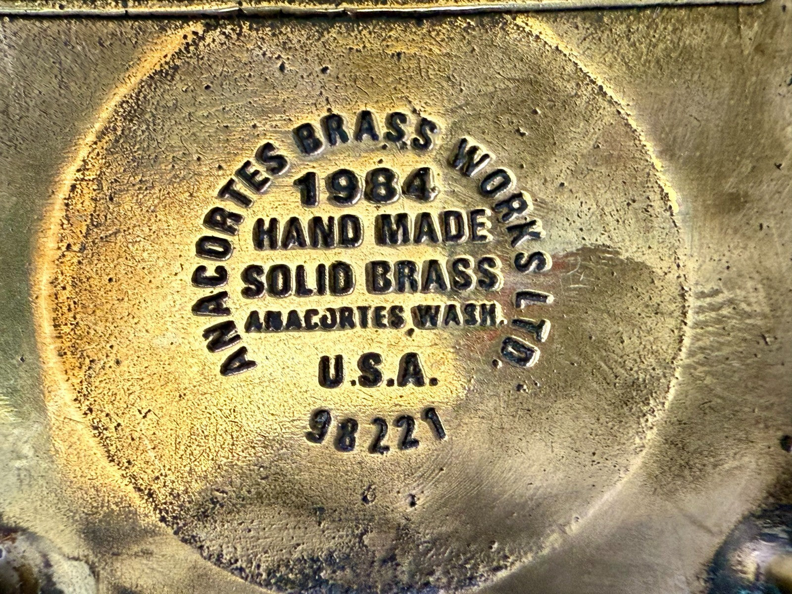 Tooltech Still Turnin To The Right Solid Brass VTG 1984 Anacortes Belt Buckle