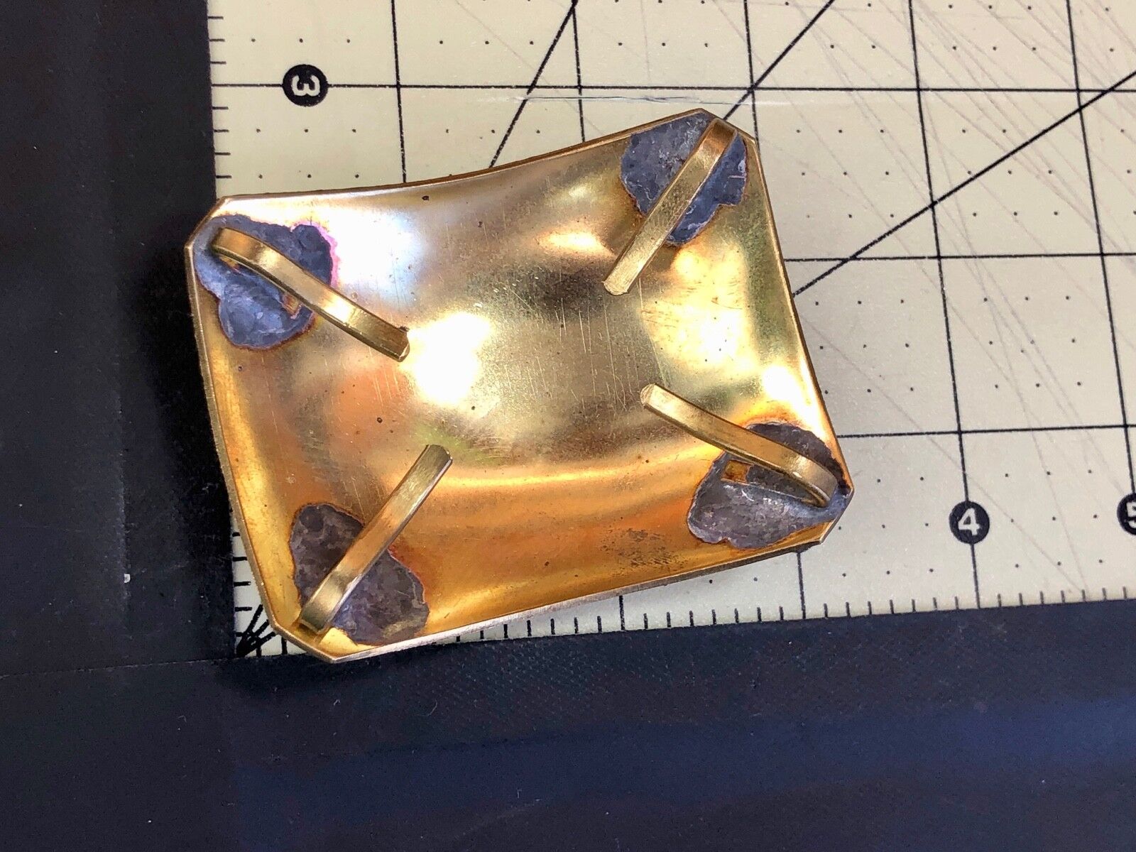 Unknown? polished Gold tone Vintage Belt Clip - buckle - Dress Scarf Purse Shoe 