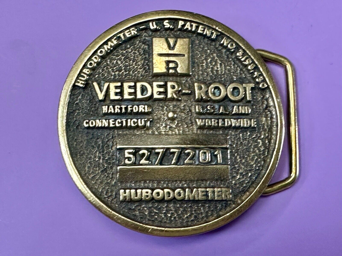 VEEDER-ROOT WHEEL END HUBODOMETERS Belt Buckle By Paul Rollins Associates