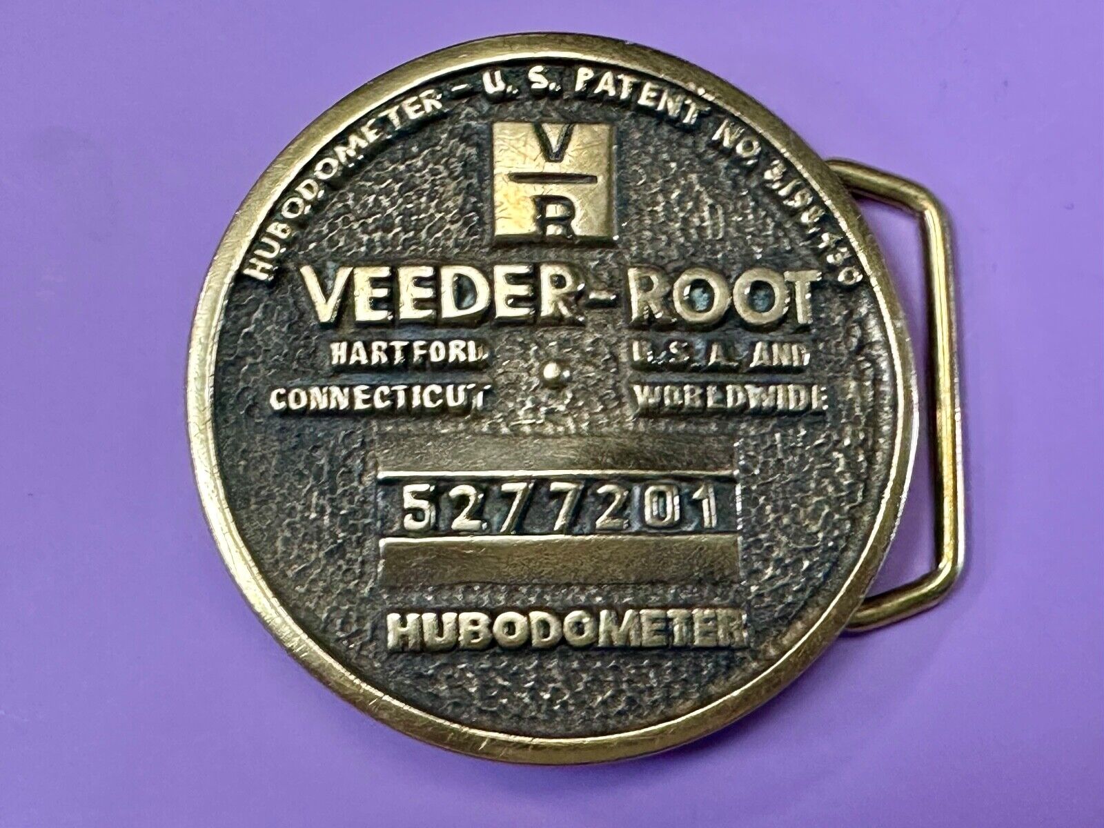 VEEDER-ROOT WHEEL END HUBODOMETERS Belt Buckle By Paul Rollins Associates