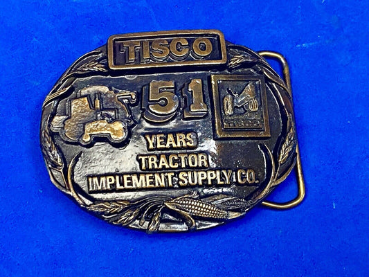 1988 Tisco Tractor Implement Supply Agriculture Farm Farming 51 Year Belt Buckle