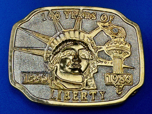 100 Years of Liberty  - NYC statue of Lady Liberty Souvenir belt buckle