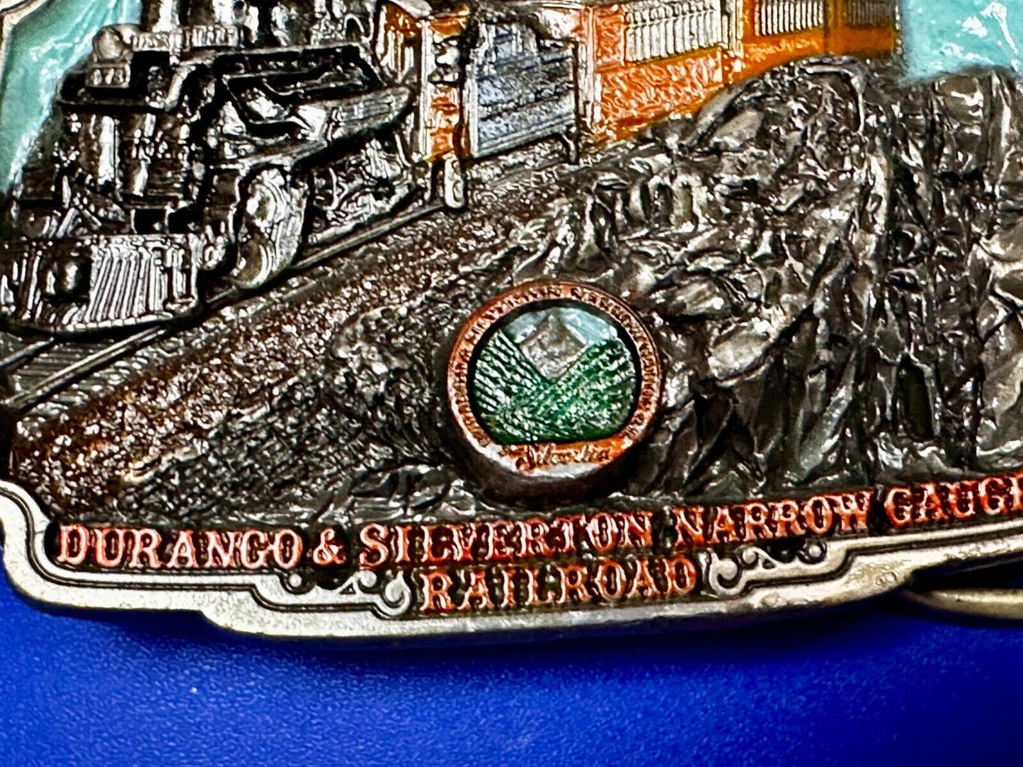 Train Rail Road Durango & Silverton Narrow Gauge C+J Colorful Belt Buckle