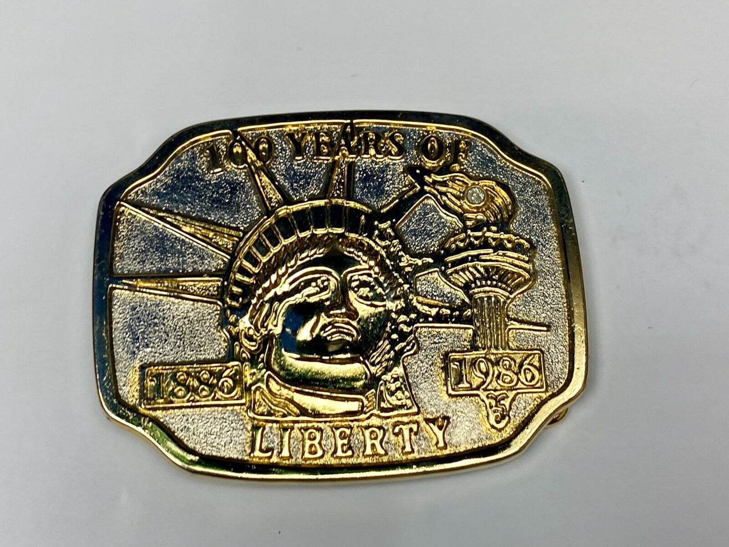 1886-1986 100 Years Of Liberty Statue Of  Lady Liberty Belt Buckle Patriotic Nyc