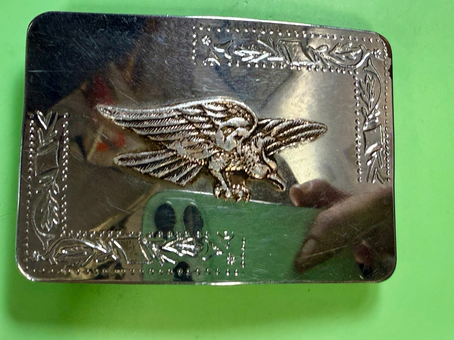 American Eagle Flying Diving Hunting Two Tone Mirrored Western Style Belt Buckle