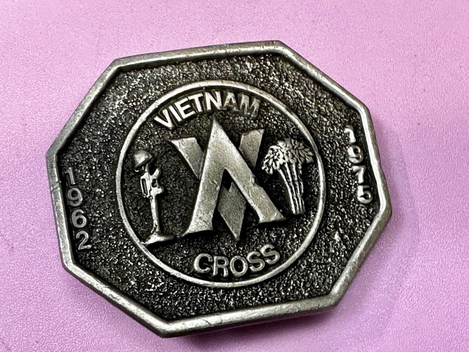 Vietnam Cross 1962 - 1975 The Great American Buckle Co Vintage Belt Buckle