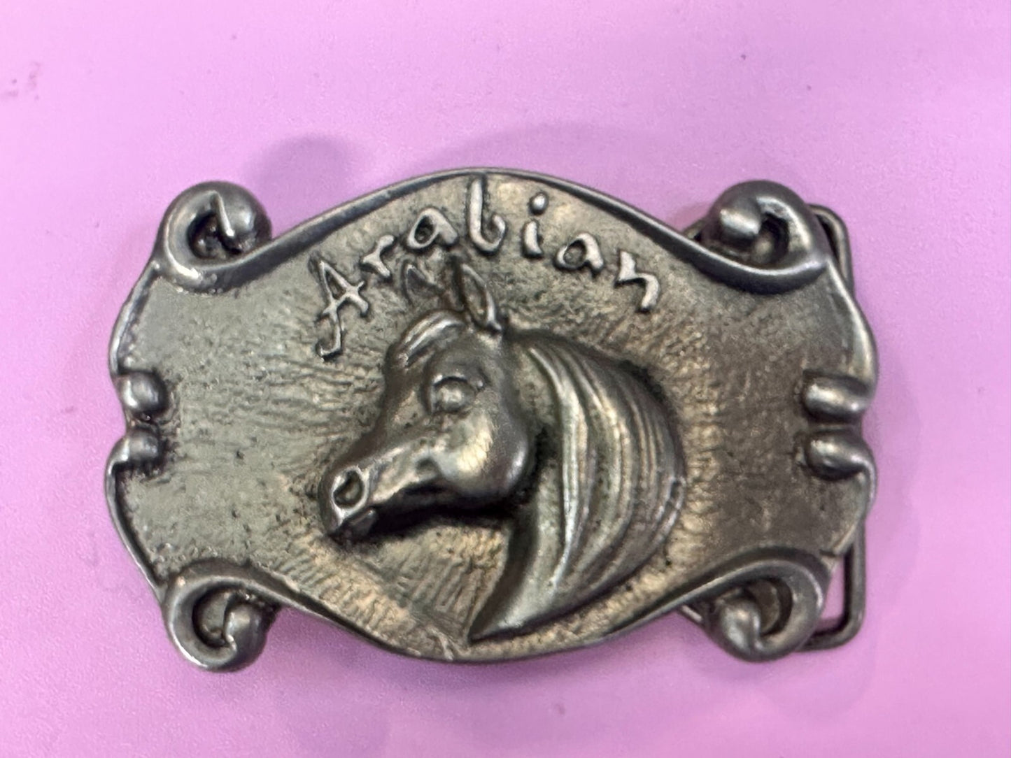 Arabian Horse Head Silver Tone Western Rodeo Cowboy SPEC-CAST Belt Buckle