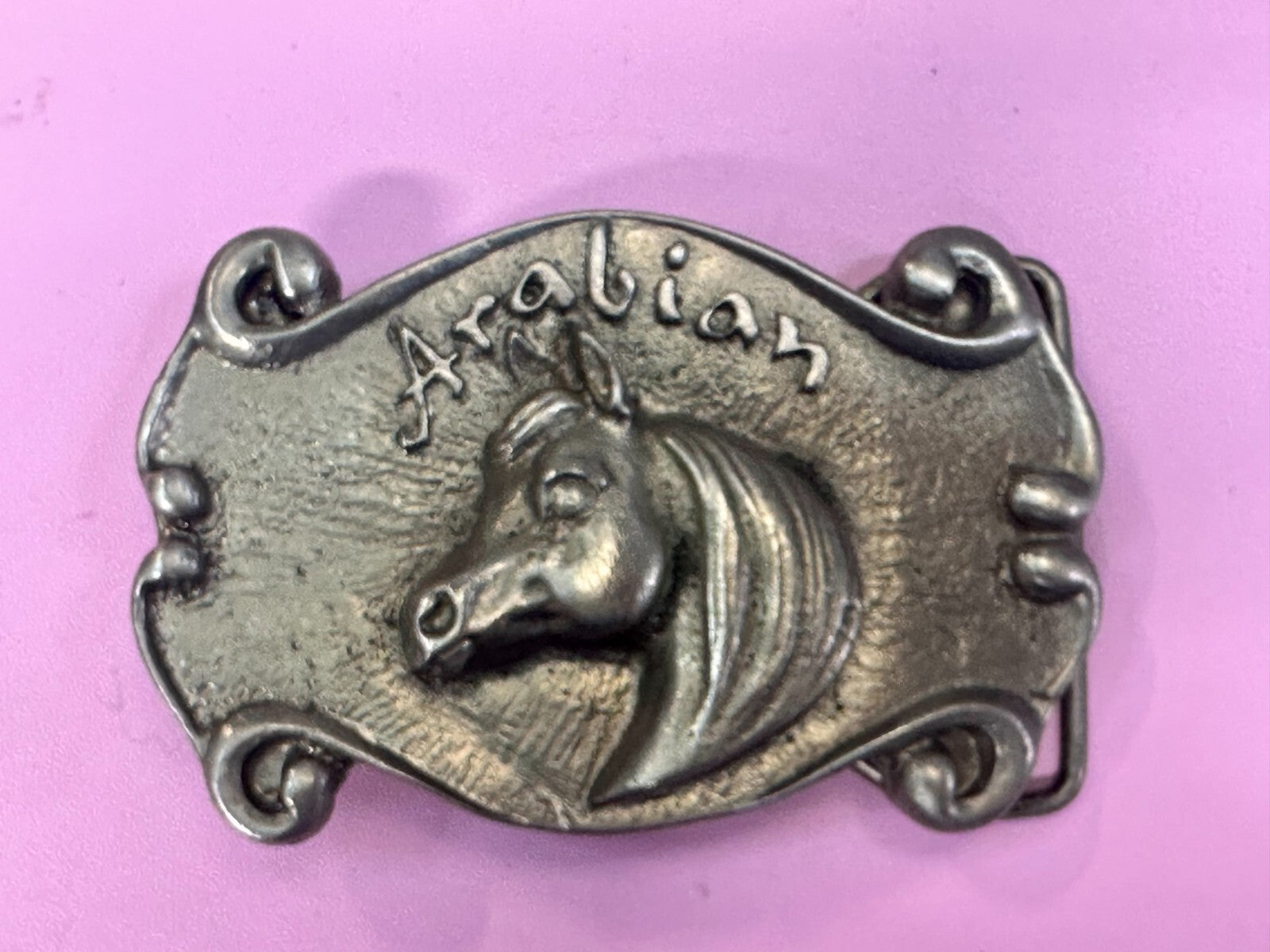Arabian Horse Head Silver Tone Western Rodeo Cowboy SPEC-CAST Belt Buckle
