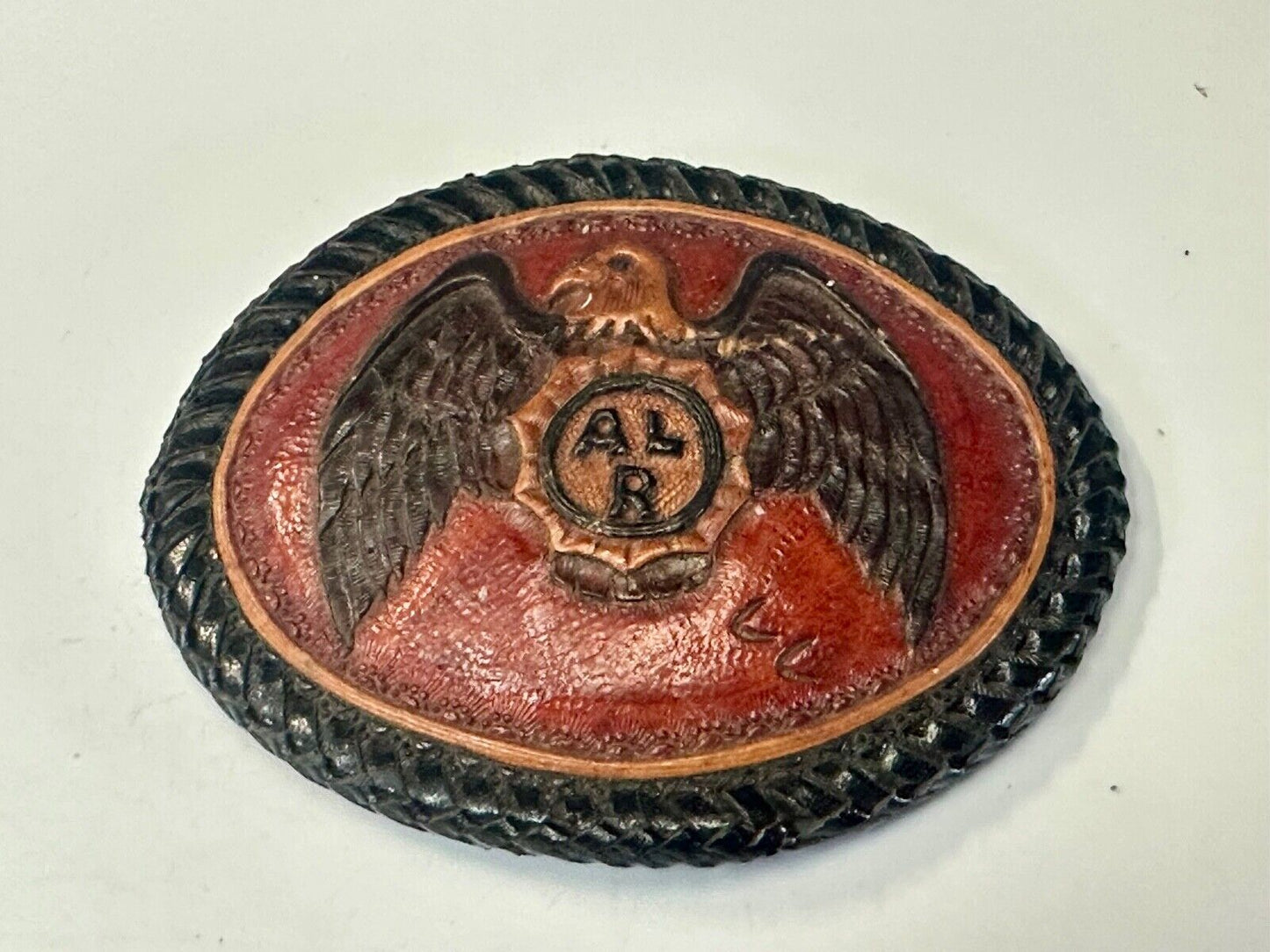 ALR American Legion Riders - Eagle Emblem on large leather belt buckle
