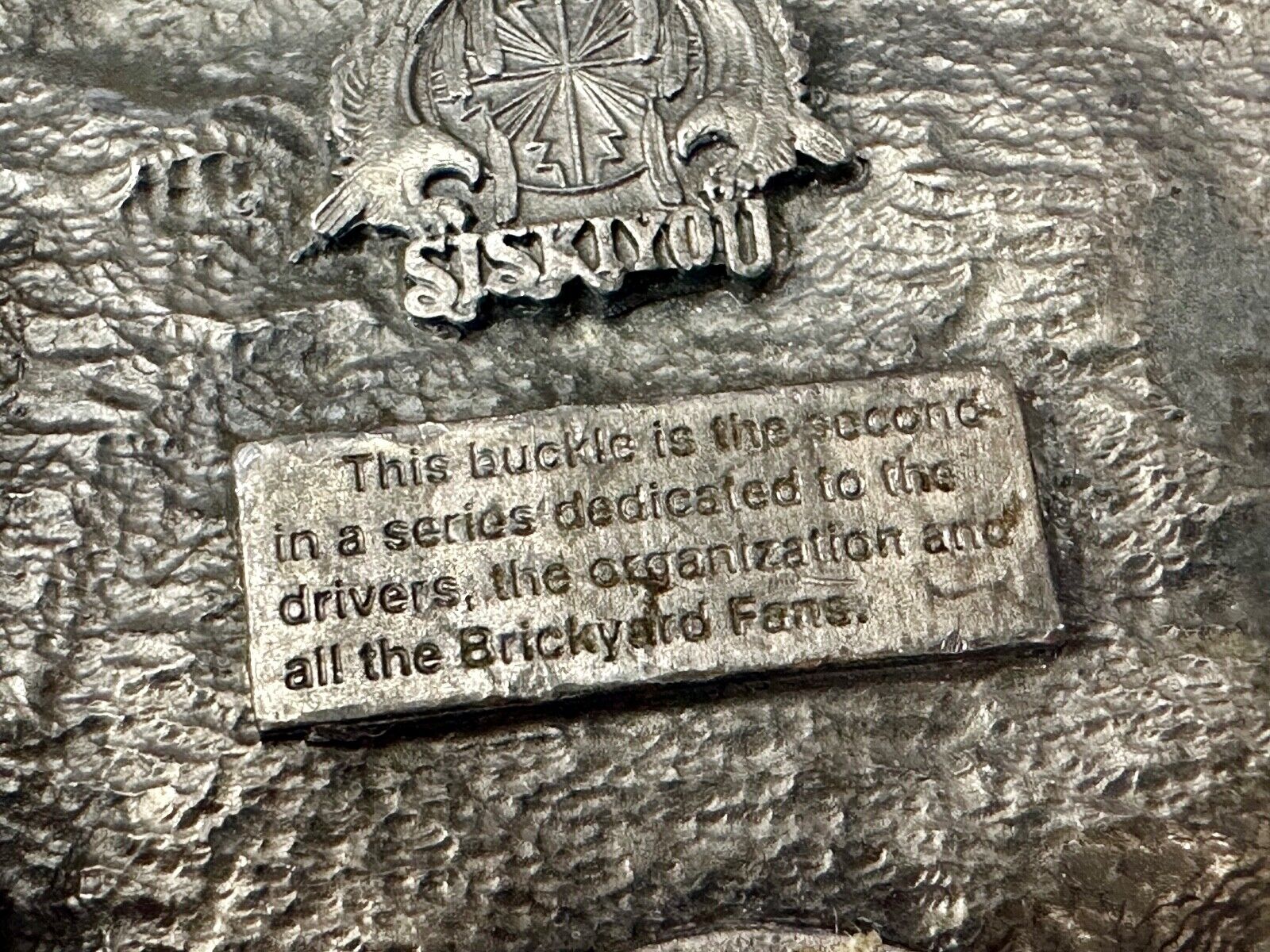 vintage Indianapolis brickyard 400 1996 Commemorative Q2 Siskiyou belt buckle