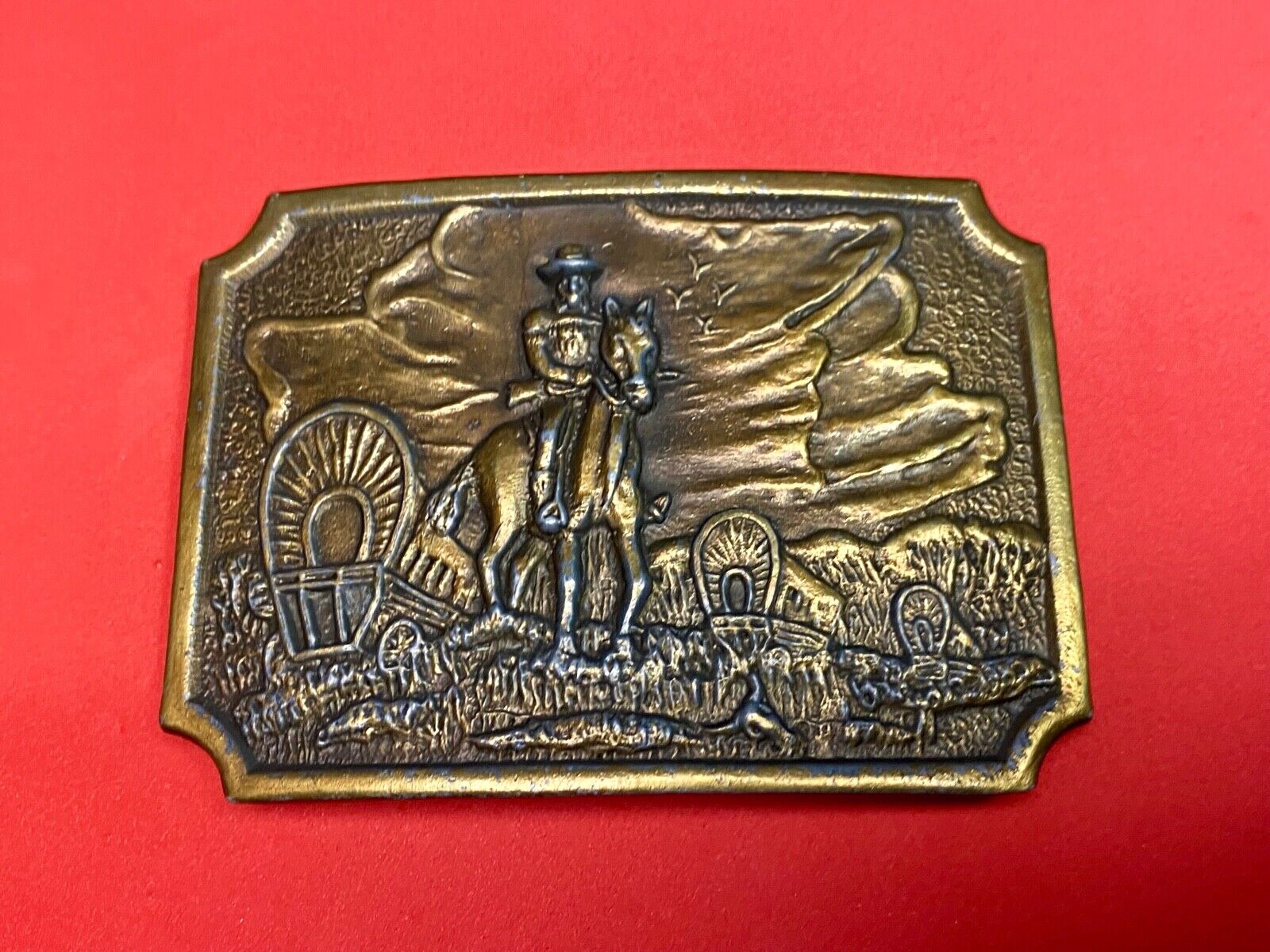Tall In The Saddle Western Cowboy Horse Vintage Iconic Art Scene Belt Buckle 