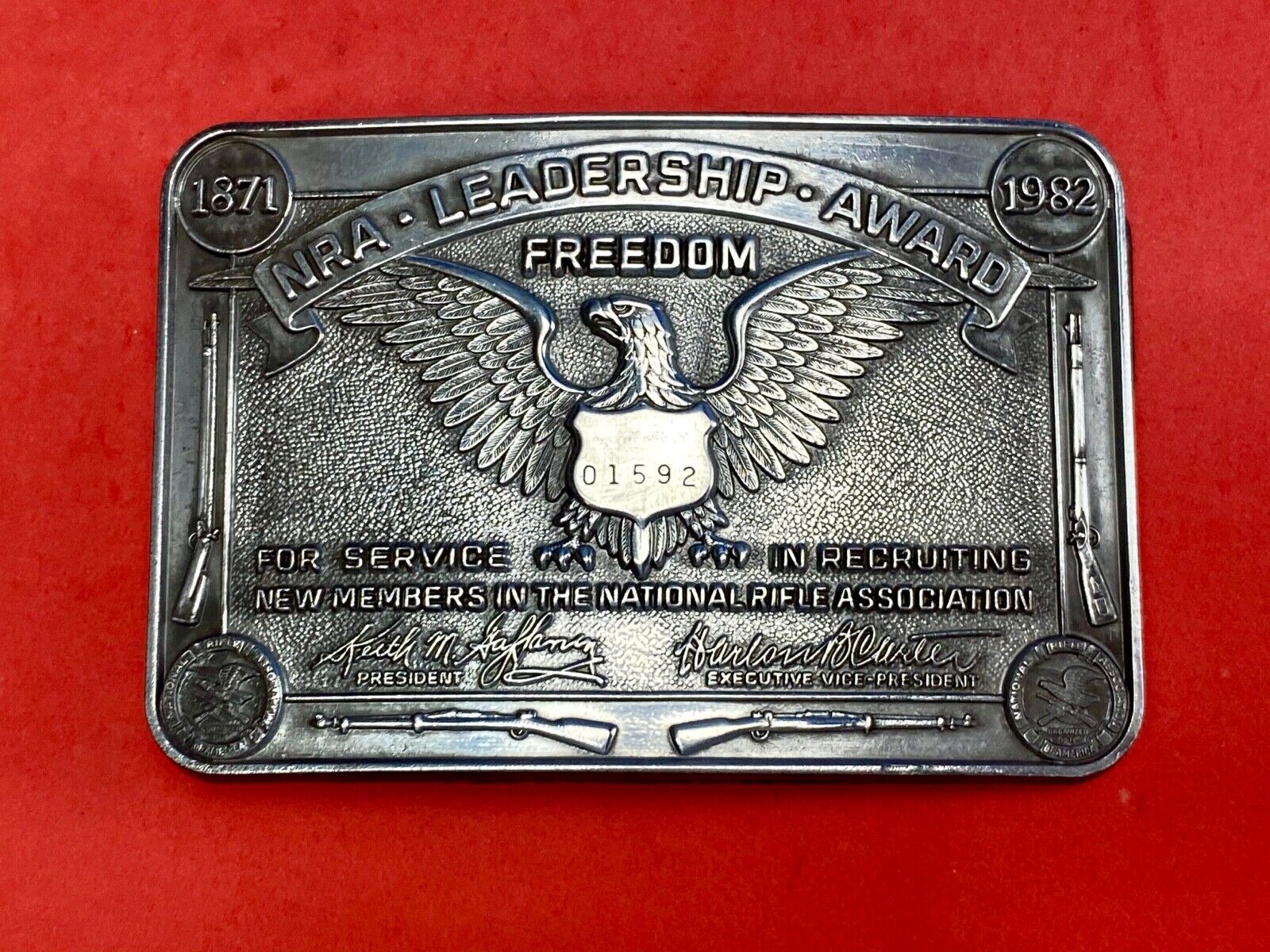 NRA Leadership Award - Freedom belt buckle - service in recruiting