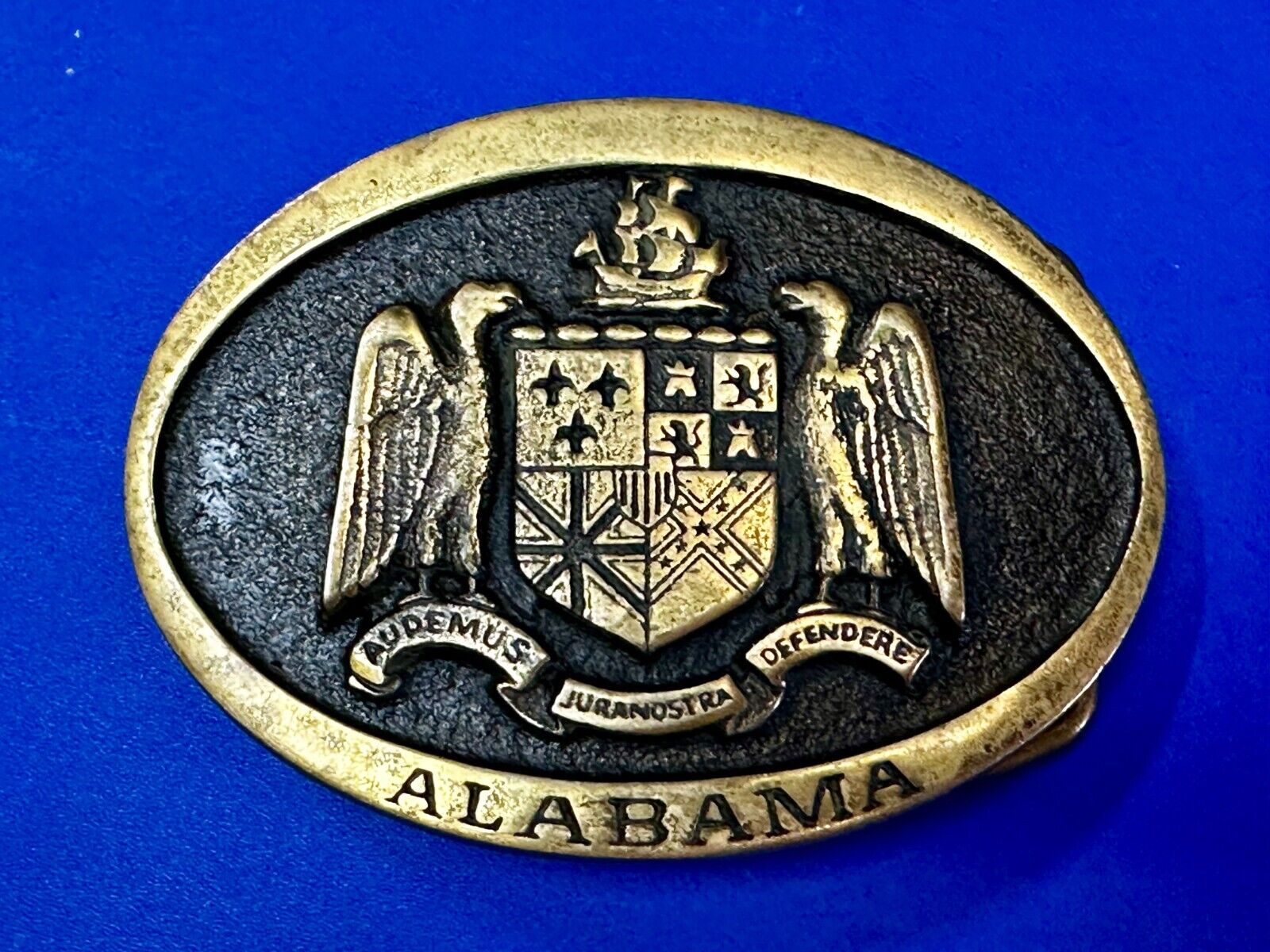 Alabama State Al Statehood Montgomery University Solid Brass 1978 Belt Buckle