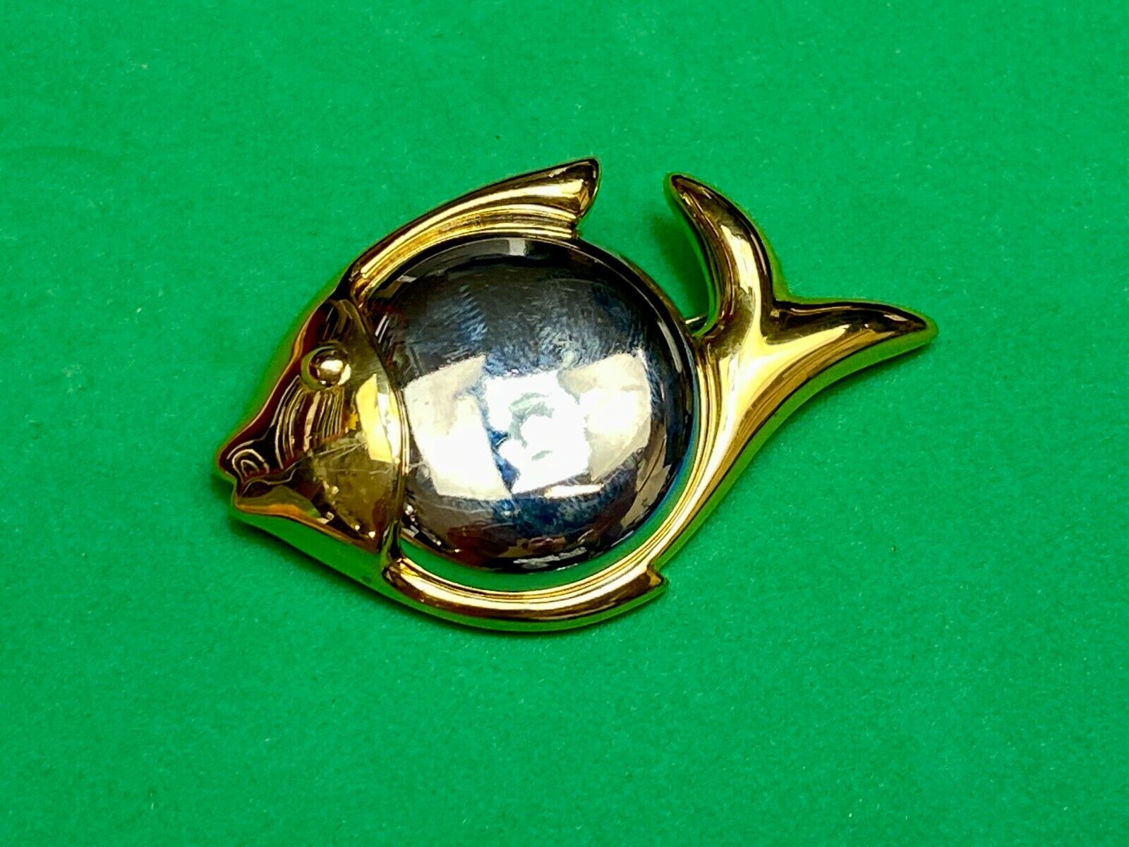 Two Tone Fish Brooch Pin Gold Tone Vintage Jewelry by Liz Claiborne LCI