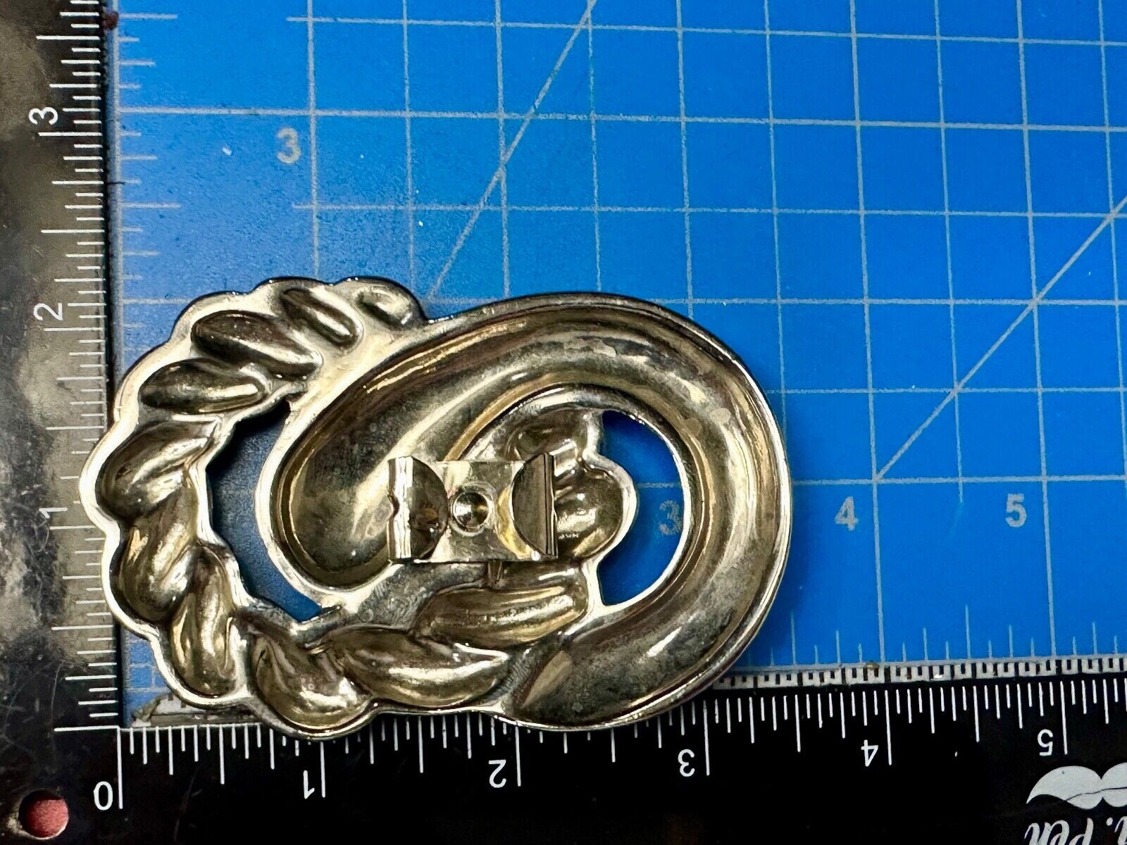 Abstract Infinity Loop Hippie Boho Silver Tone Vintage Belt Scarf Slide Buckle