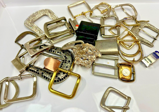 27 Piece Mixed Lot, Grab Bag - Resale Gifts! Vintage & Modern Belt Buckles 