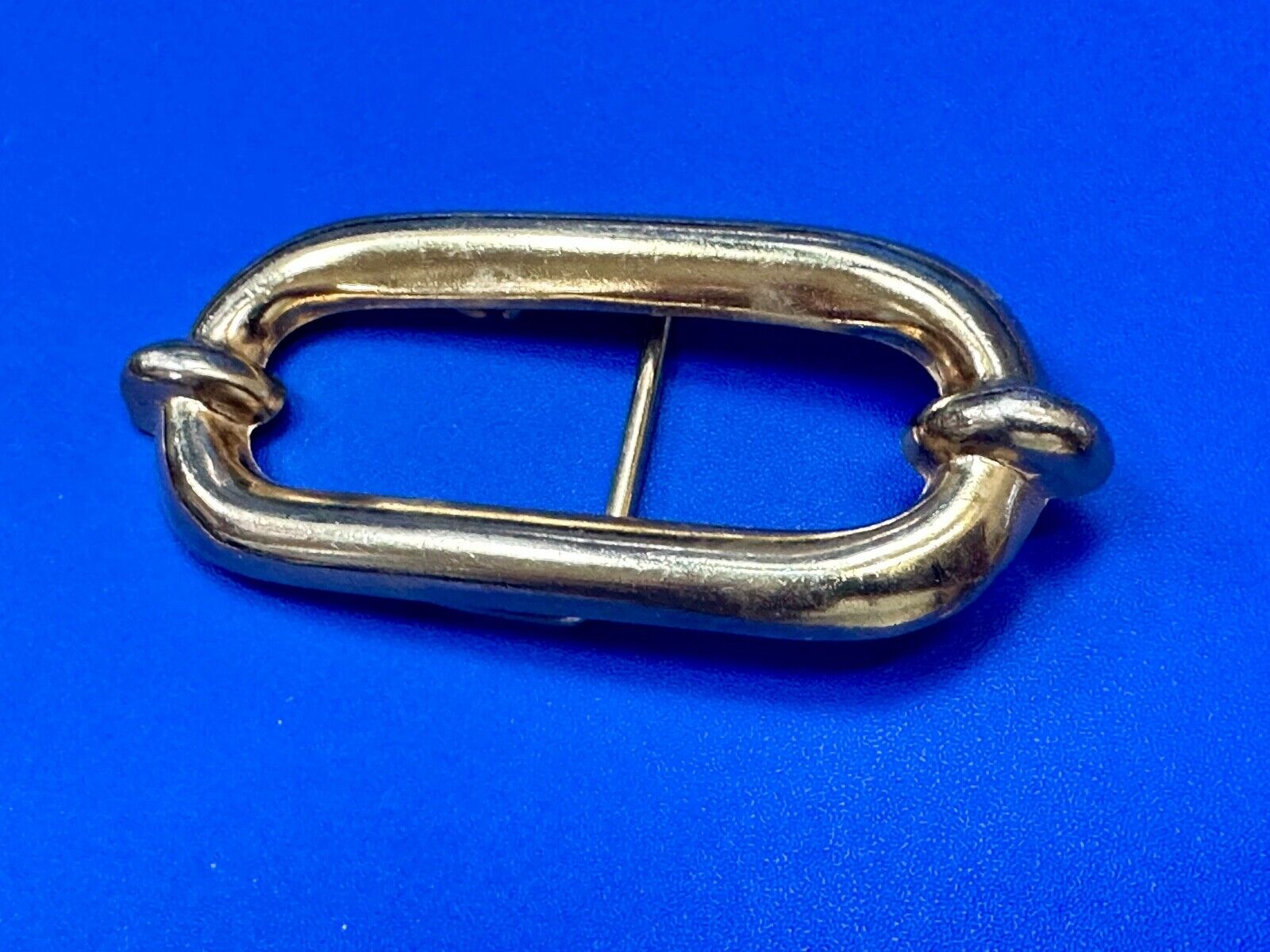 Vintage gold tone Tube Link Pattern belt buckle