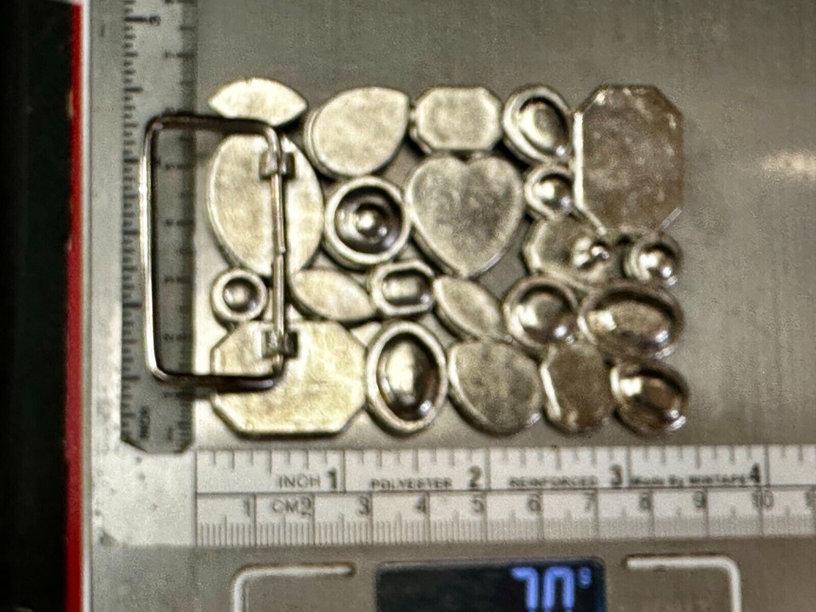 Unique Large Rhinestone's? Covering See Through Silver Tone Belt Buckle