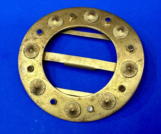 Turret & Bardach TB signed Antique round curved belt buckle slide sash