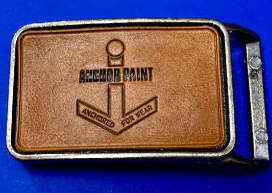 Anchor Paint Anchored For Wear Faux Leather on Metal Advertising Belt Buckle