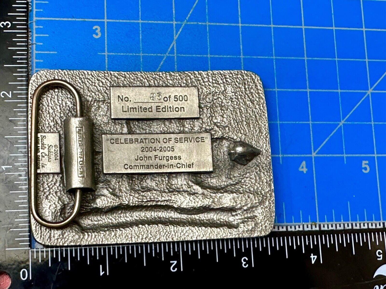 Veterans of foreign wars Celebration of Service Vintage Belt Buckle  1899 - 2005