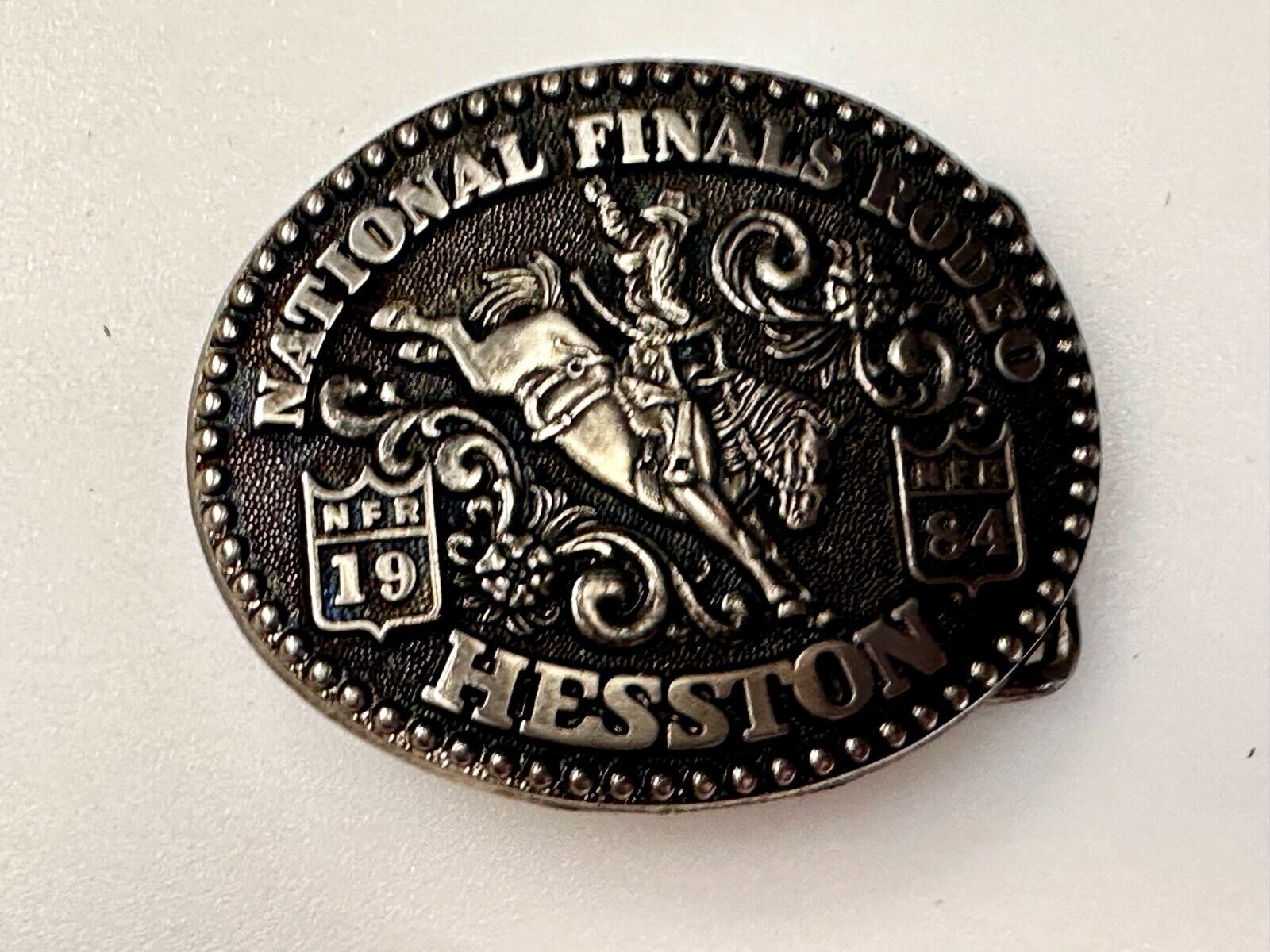 1984 Hesston NFR National Finals Rodeo YOUTH SIZE Western Collectors Belt Buckle