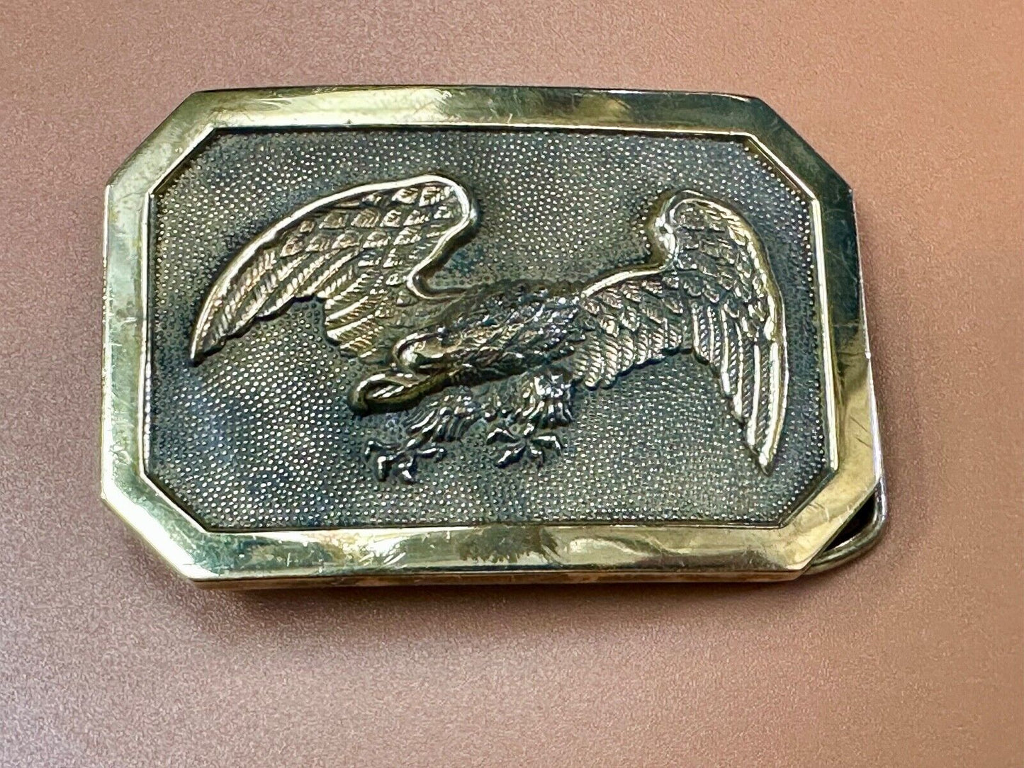 American Bald Eagle Patriotic USA 1978 solid brass belt buckle by Baron Buckles