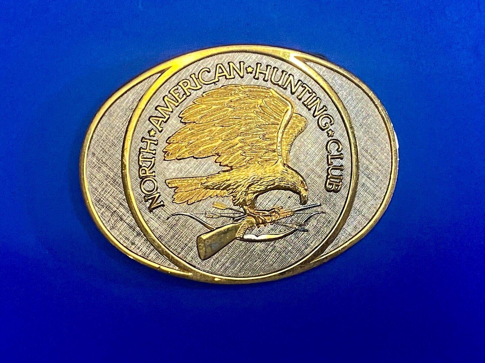 24K Gold / Rhodium Plate!  North American Hunting Club Life Member Belt Buckle