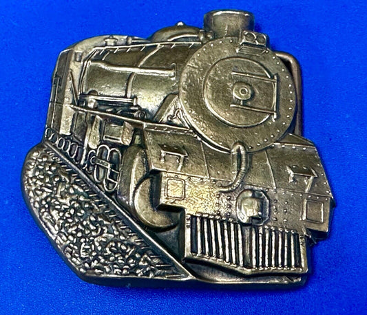 Train Rail Road Steam Engine vintage solid brass Baron Buckles belt buckle