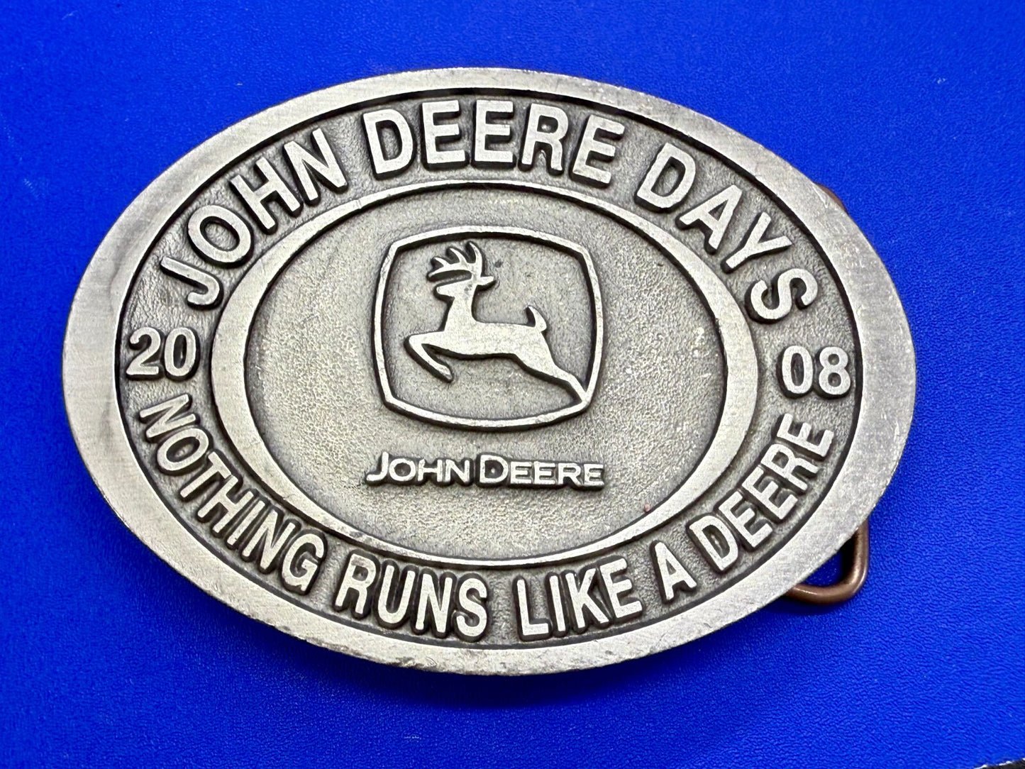 Vintage John Deere Days 2008 Nothing Runs like A Deere Farming Belt Buckle