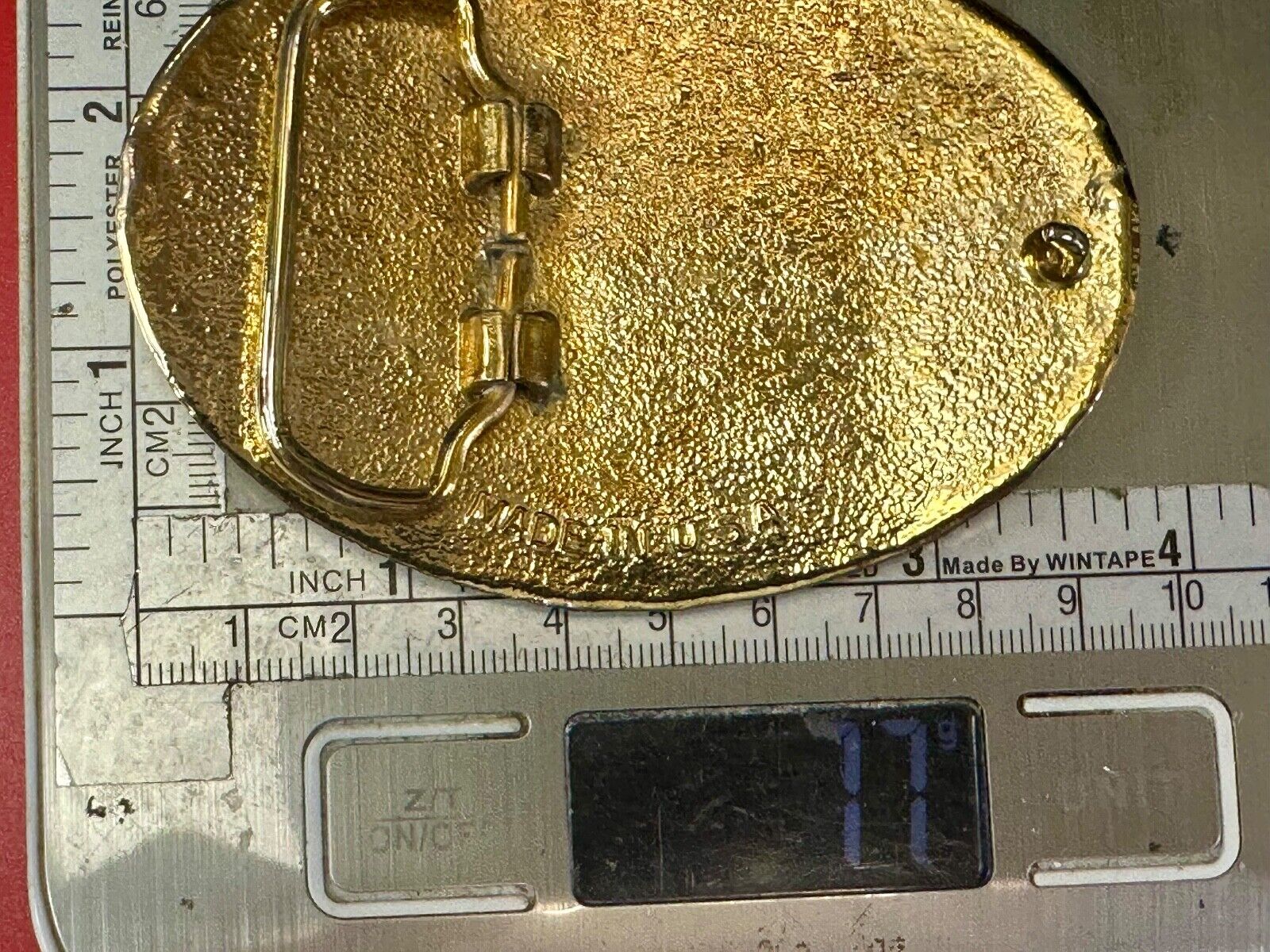 The Great State of Texas Star & Flag gold & black color western belt buckle