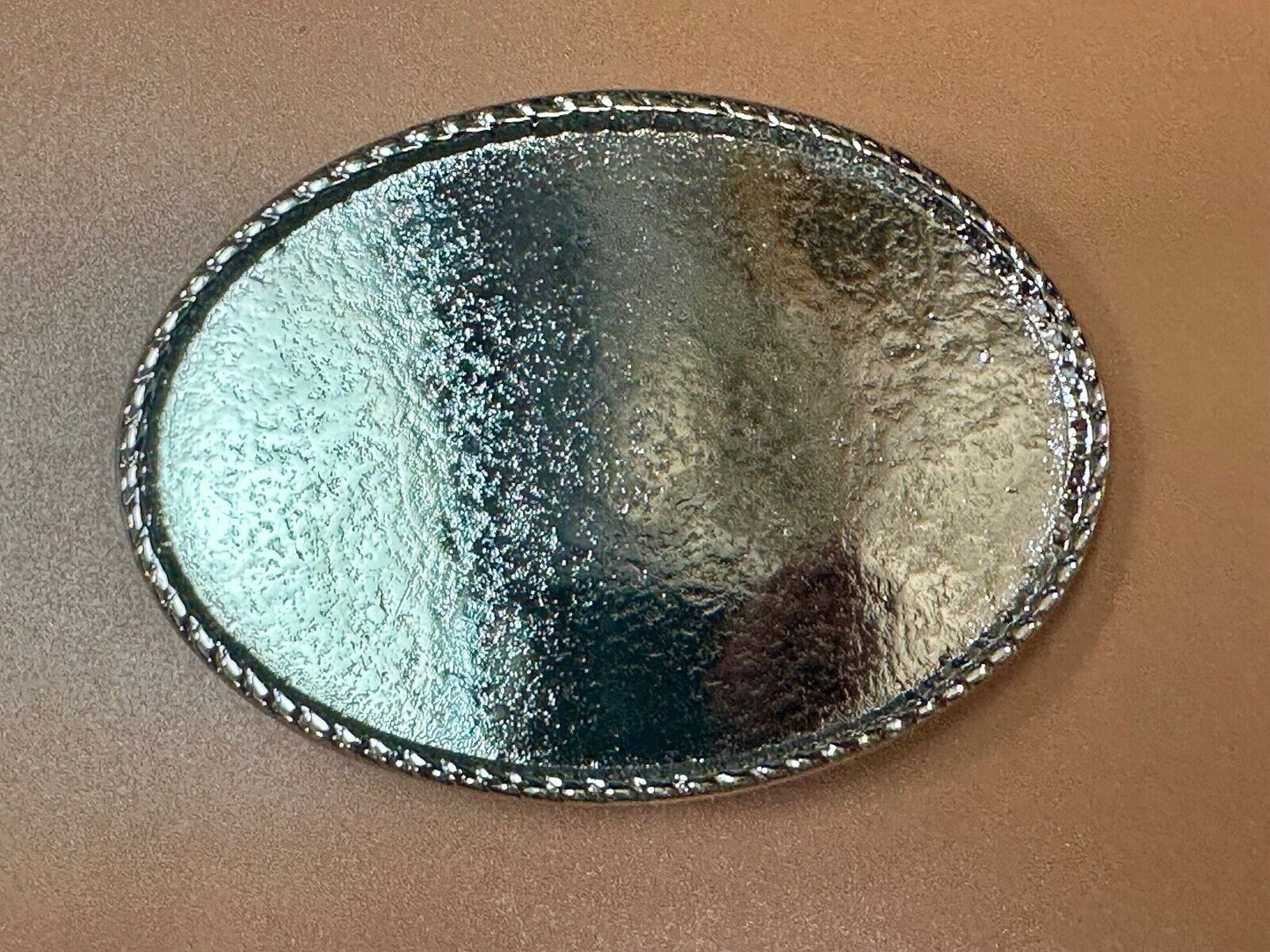 4" wide western silver tone NOS belt buckle your craft project or to wear!