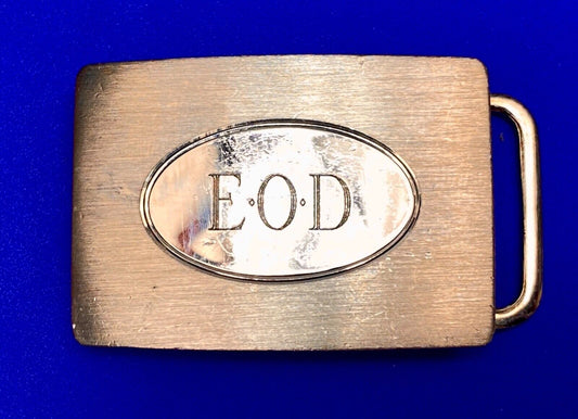 Vintage EOD Initials Make Monogram small formal dress belt buckle