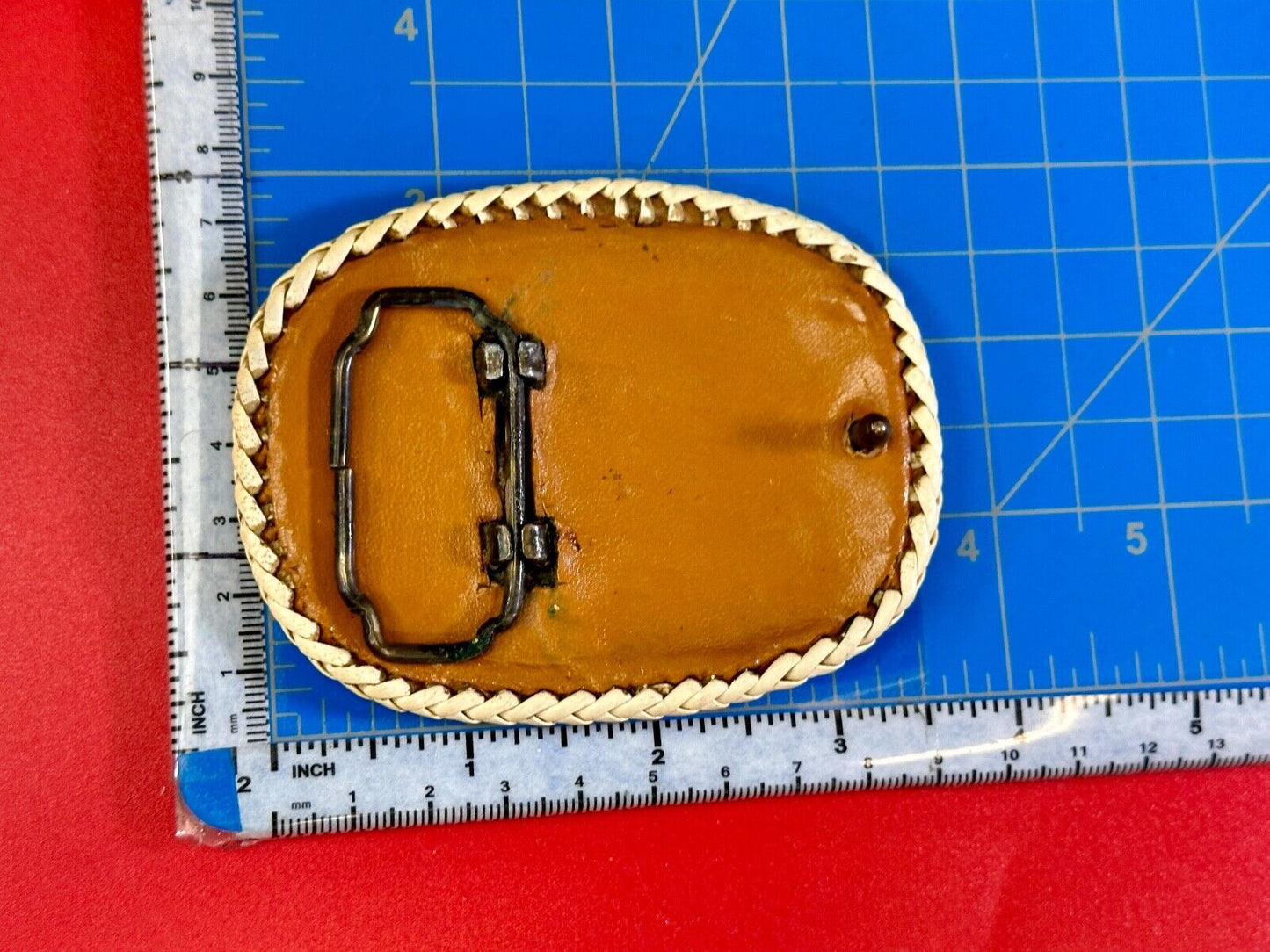 Artisan GF Initials letters Girlfriend? custom stitched leather belt buckle