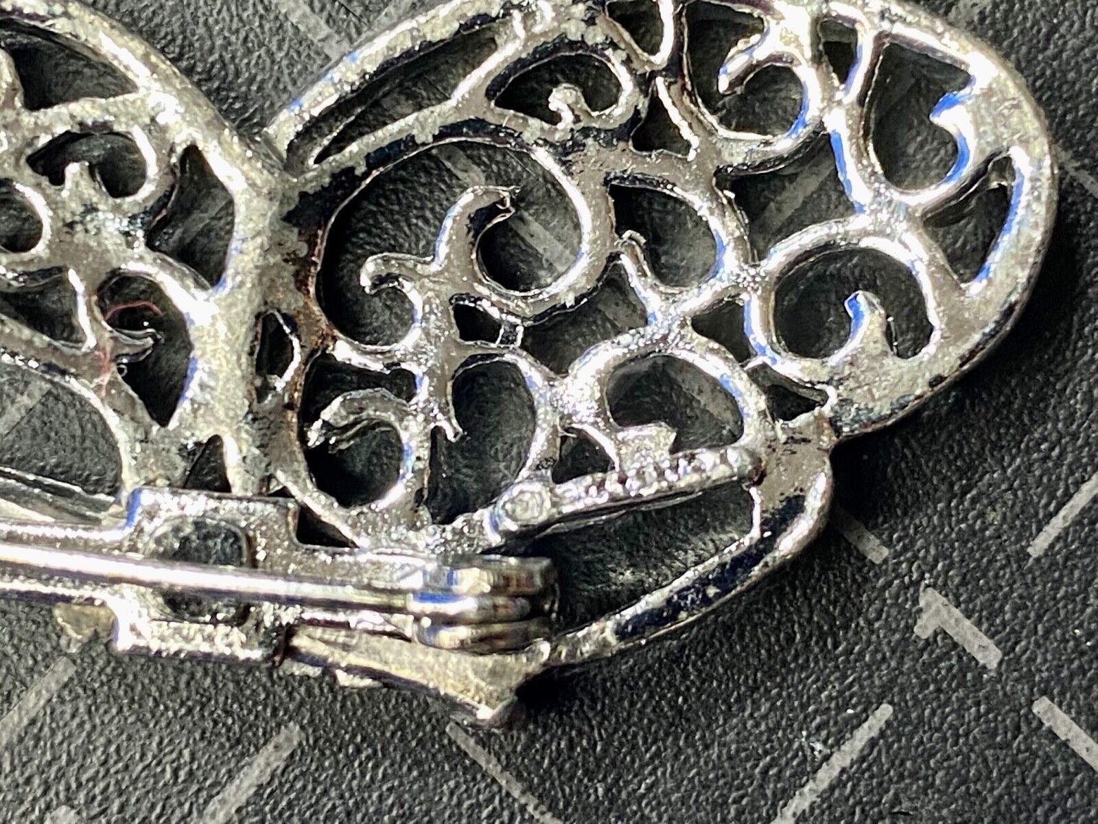 Vintage Butterfly Brooch Pin Closed Wing Silver Tone